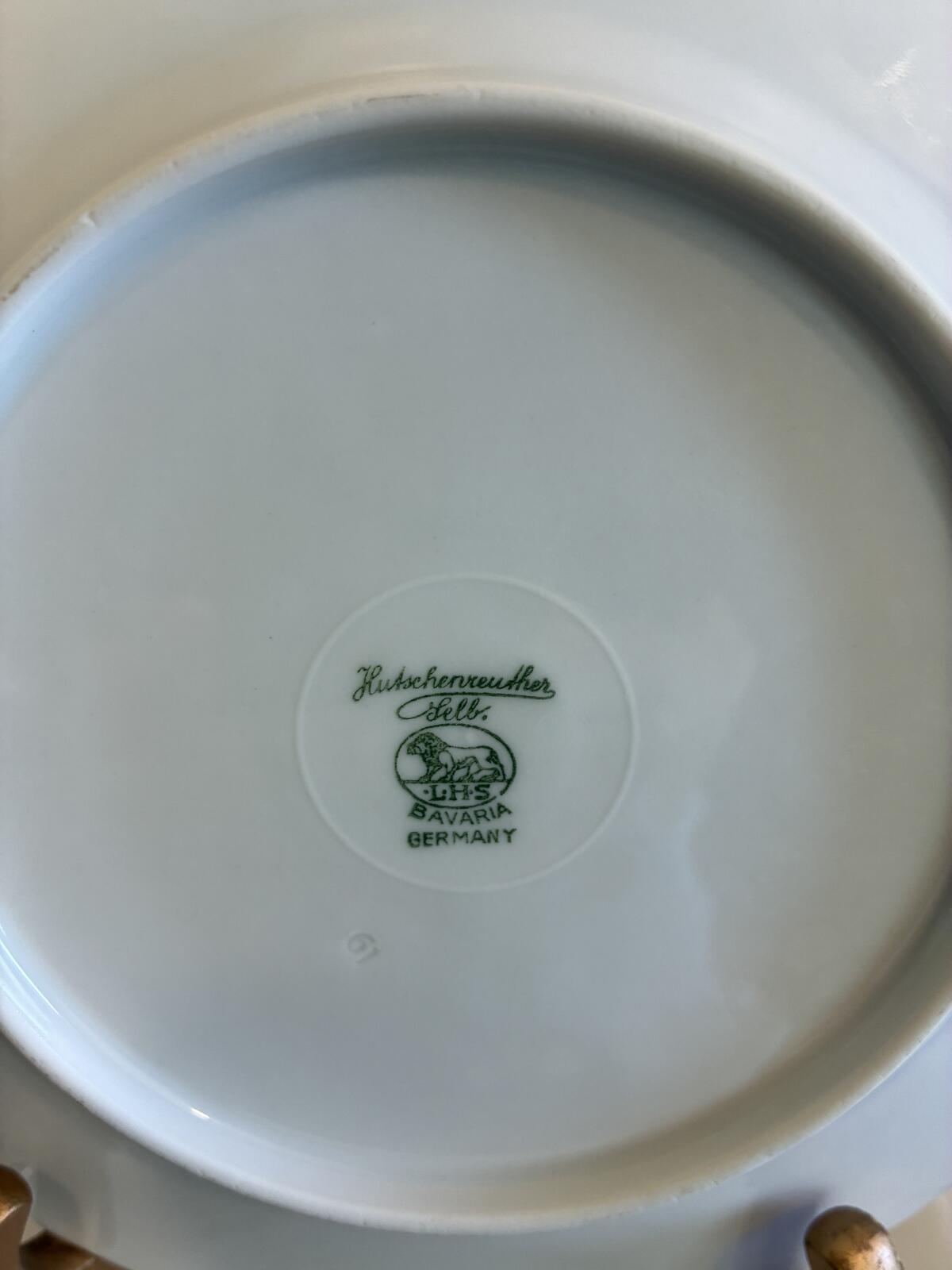 2 Hutschenreuther Selb Bavaria White Dessert Plates Germany Vintage Porcelain