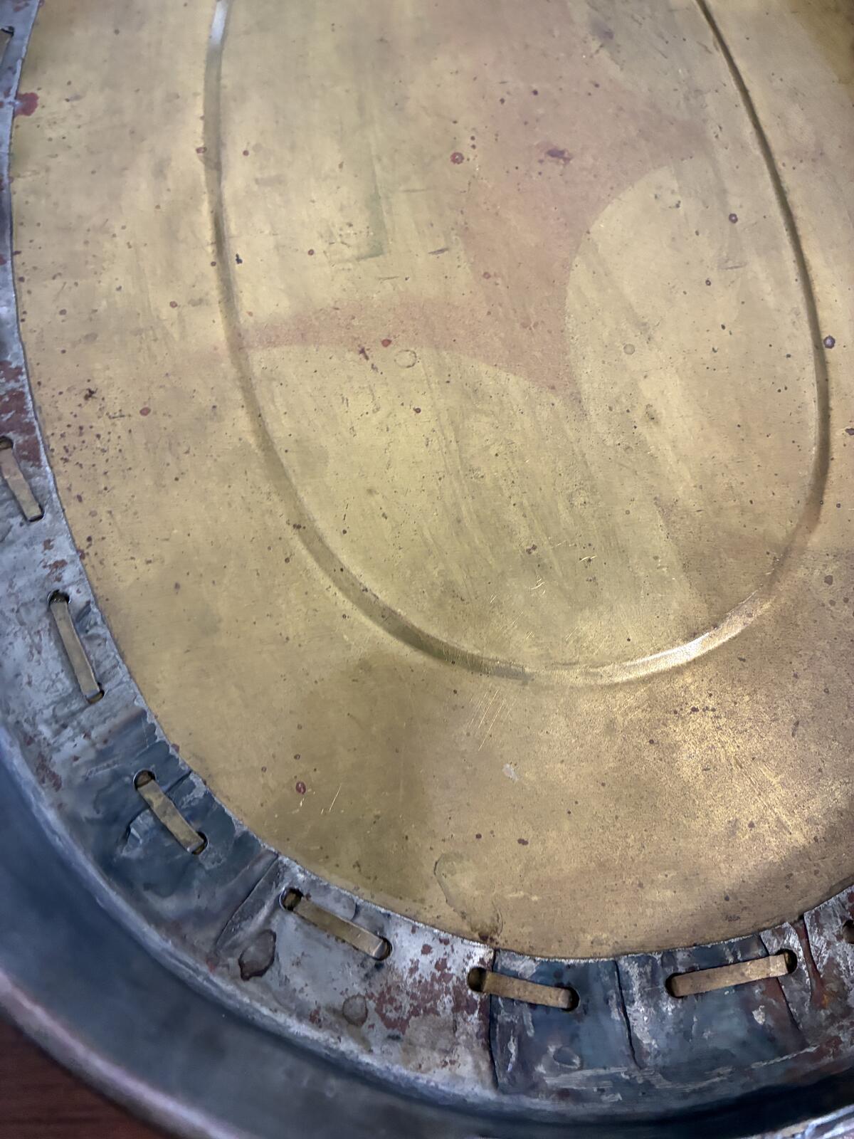 Vintage Brass Oval Serving Tray, Rustic Farmhouse Metal Tray, Hollywood Regency