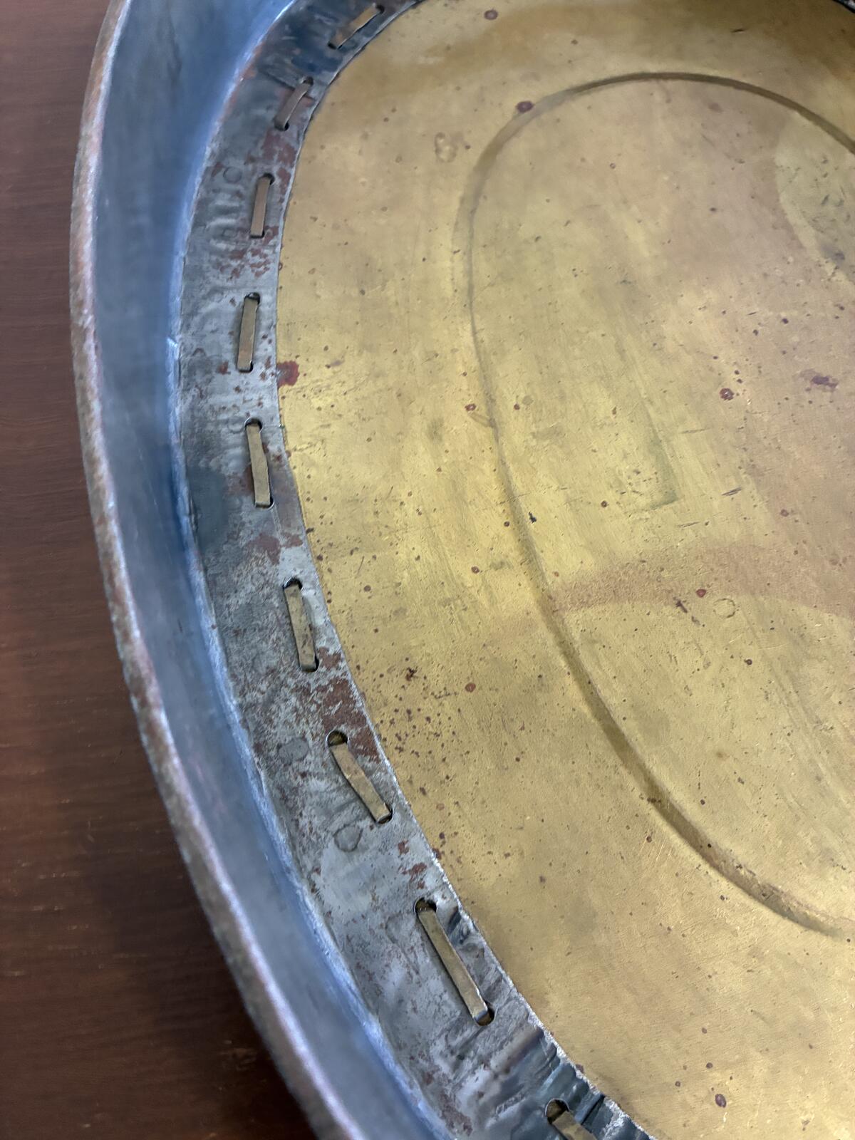 Vintage Brass Oval Serving Tray, Rustic Farmhouse Metal Tray, Hollywood Regency