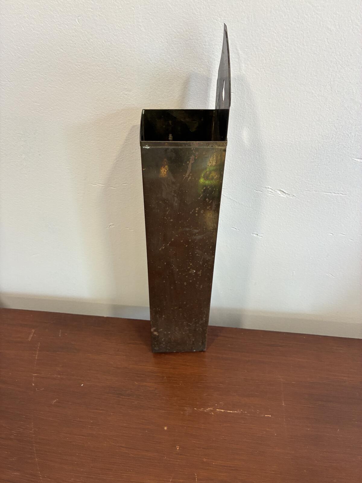 Vintage Brass Match Holder, Wall Mount Matchstick Holder, Rustic Farmhouse