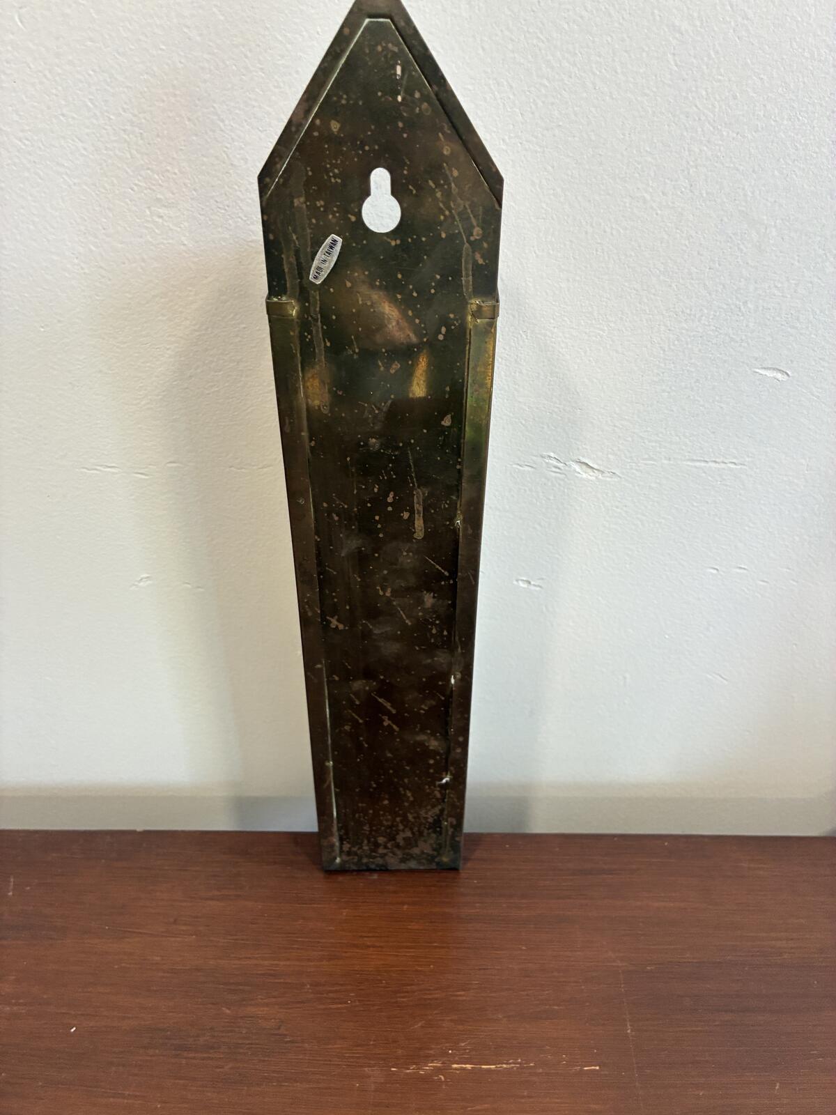 Vintage Brass Match Holder, Wall Mount Matchstick Holder, Rustic Farmhouse