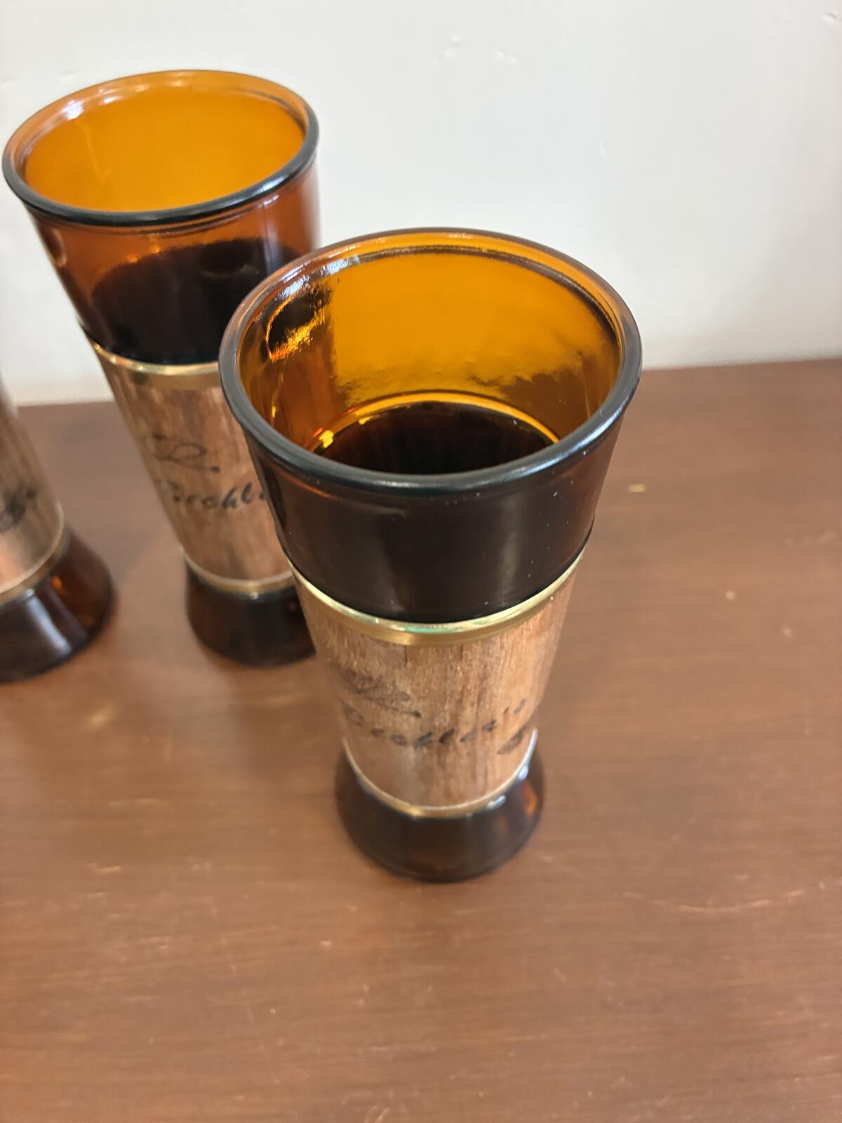 Vintage Siesta Ware Amber Glass Tumblers, Mid Century Barware, Set of 4