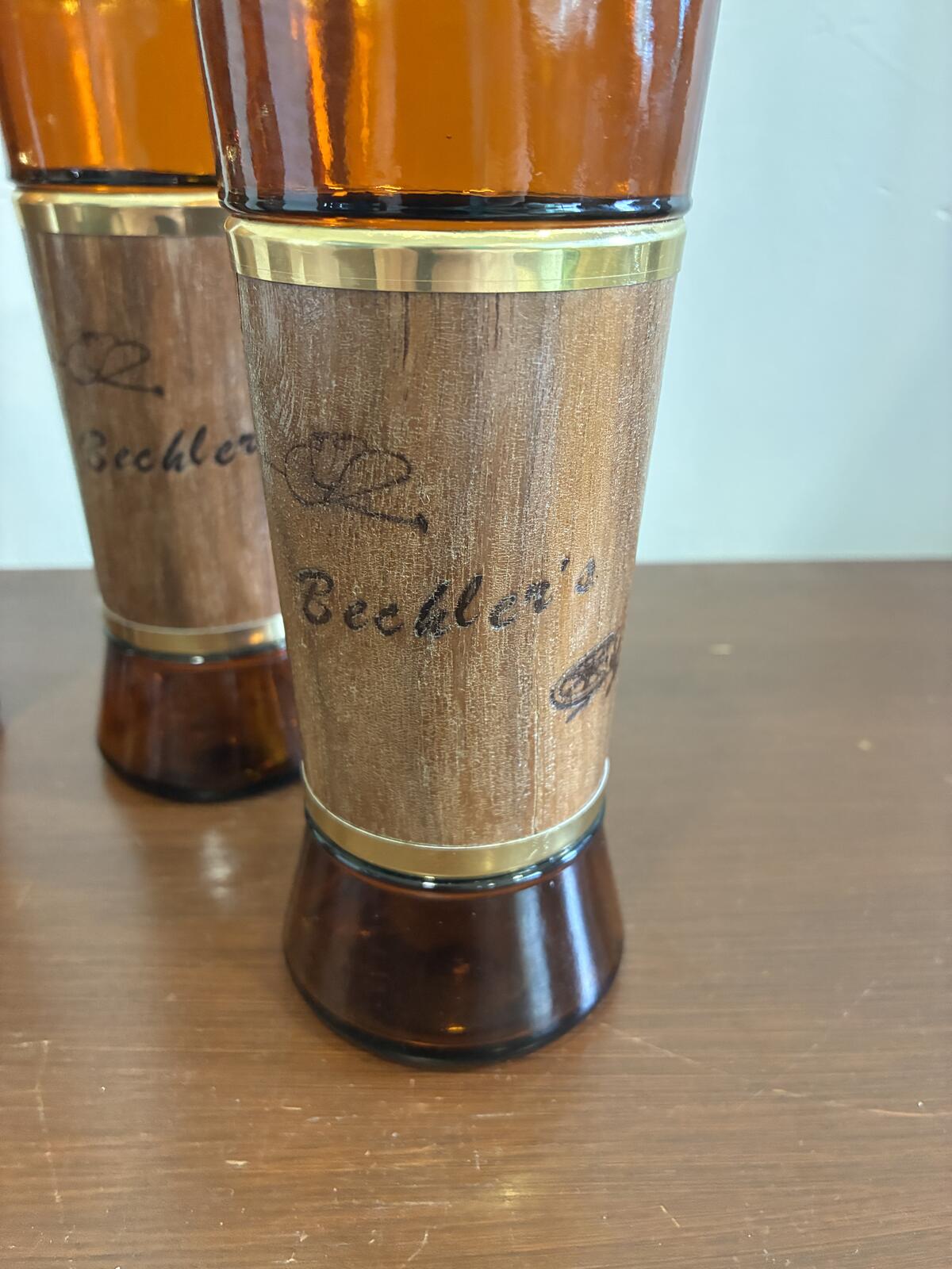 Vintage Siesta Ware Amber Glass Tumblers, Mid Century Barware, Set of 4