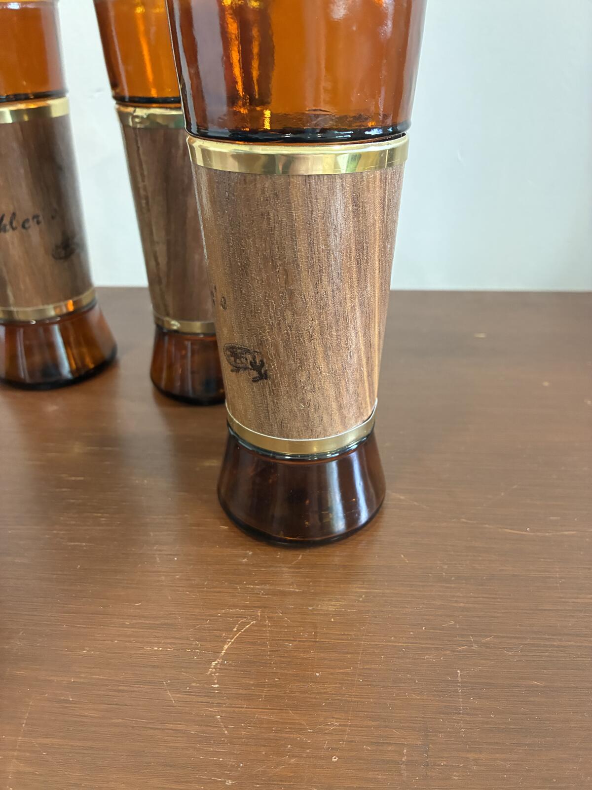 Vintage Siesta Ware Amber Glass Tumblers, Mid Century Barware, Set of 4