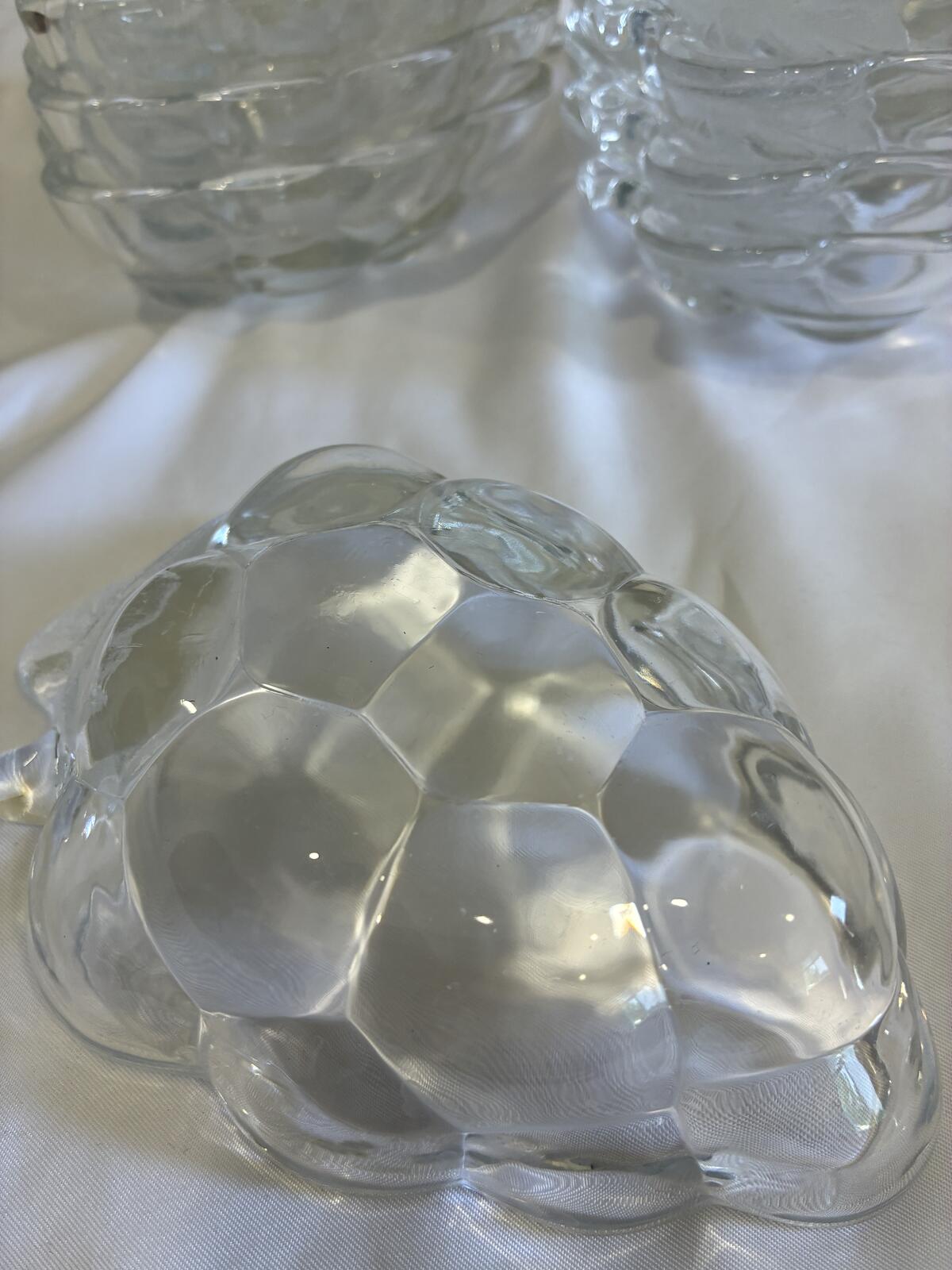 Vintage Grape Shaped Glass Bowls, Pressed Glass Dessert Dishes, Set of 12