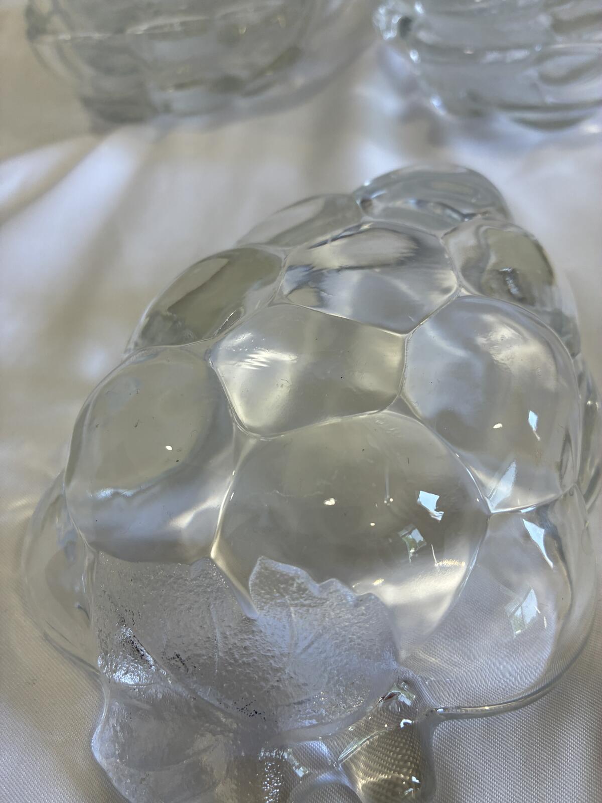Vintage Grape Shaped Glass Bowls, Pressed Glass Dessert Dishes, Set of 12