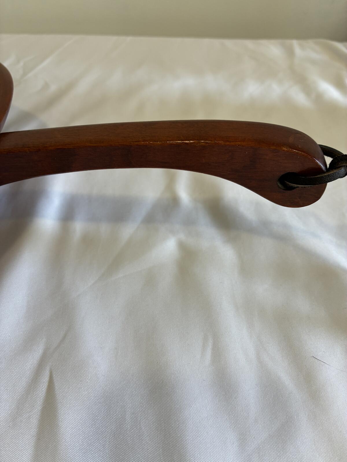 Vintage Munising Wooden Handled Bowl, Mid Century Scandinavian Wood Serving Dish