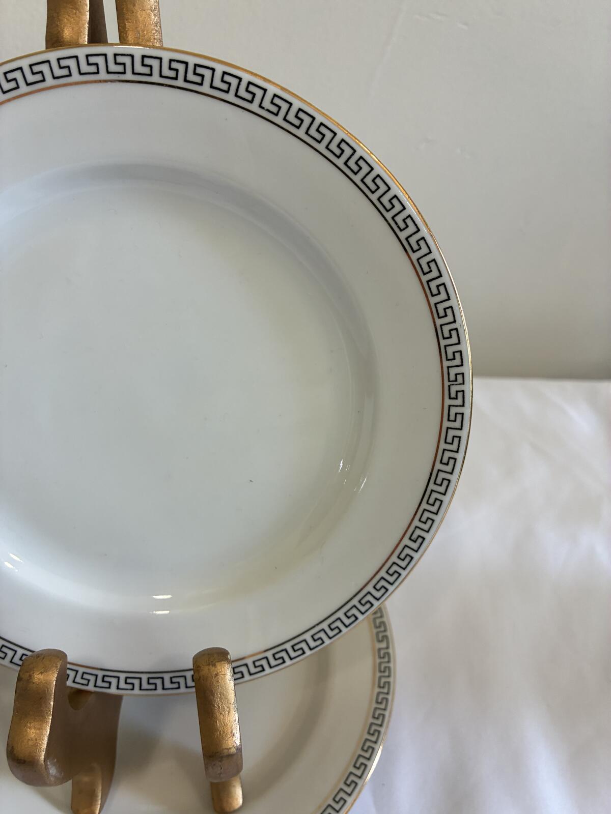 Vintage Bavaria Athens Bread Plates, Greek Key Porcelain Side Plates, Set of 2,