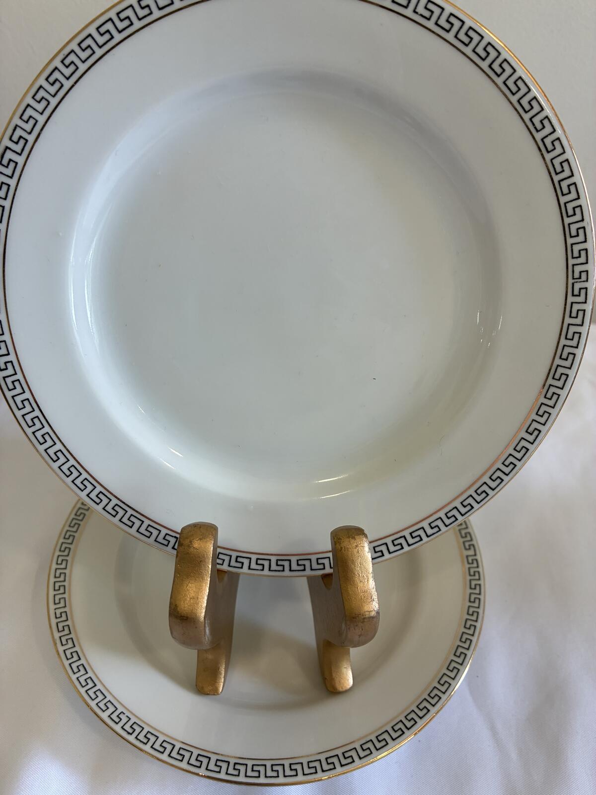 Vintage Bavaria Athens Bread Plates, Greek Key Porcelain Side Plates, Set of 2,