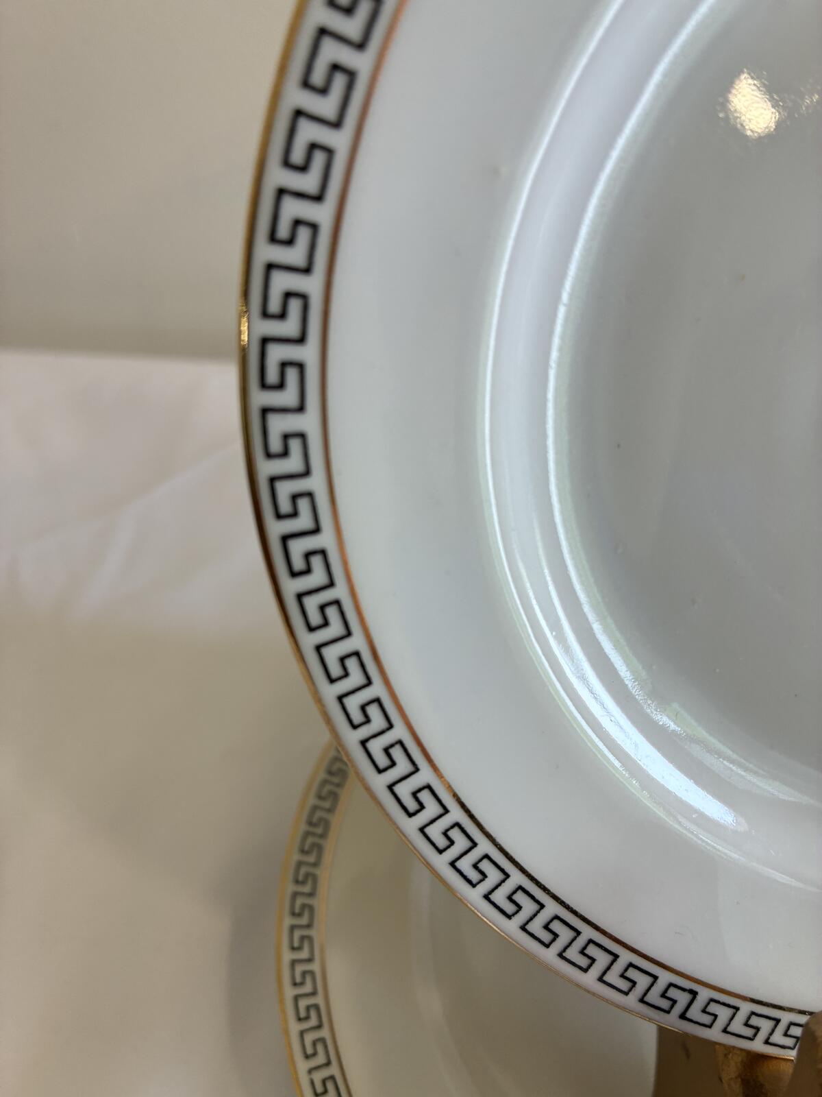 Vintage Bavaria Athens Bread Plates, Greek Key Porcelain Side Plates, Set of 2,