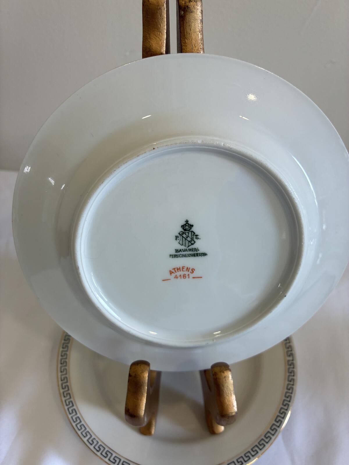 Vintage Bavaria Athens Bread Plates, Greek Key Porcelain Side Plates, Set of 2,