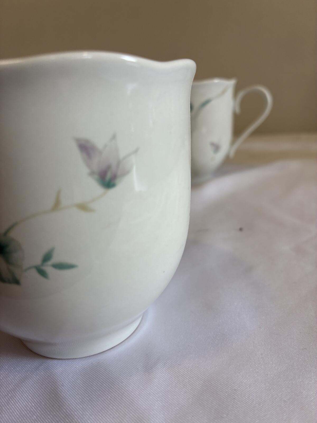 Vintage Mikasa Rondo French Iris Mugs, Floral Coffee Cups,Set of 4,