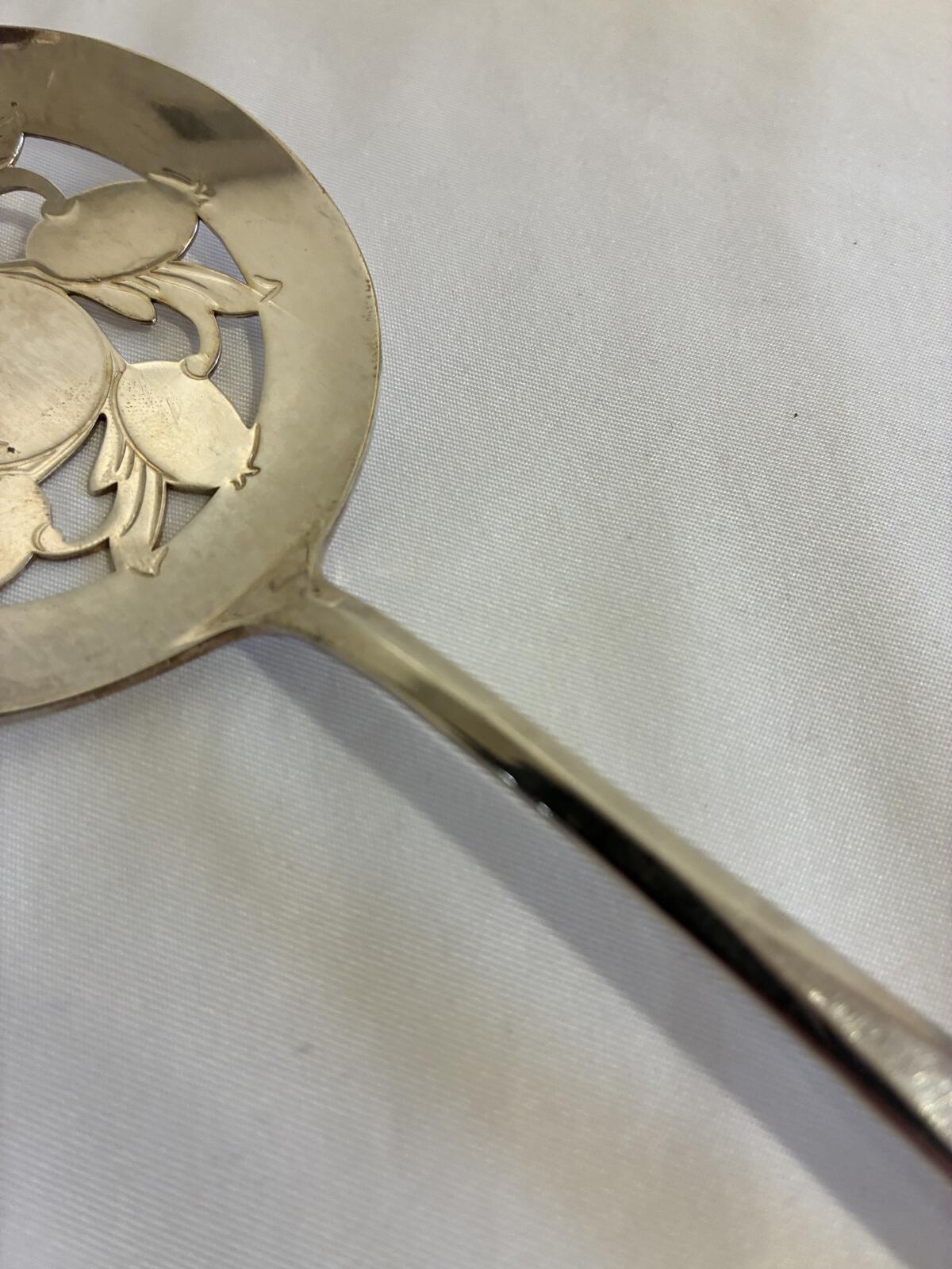 Vintage WM Rogers Tomato Server Spoon, Silverplate Pierced Serving Spoon