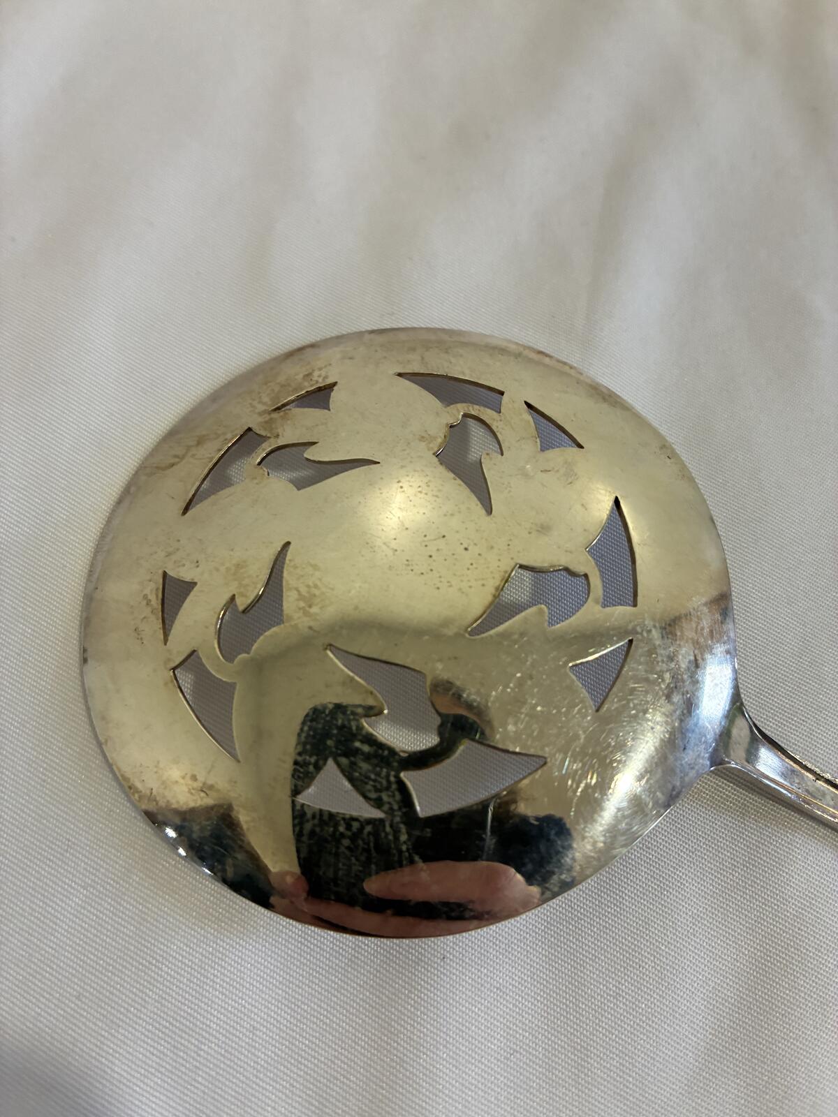 Vintage WM Rogers Tomato Server Spoon, Silverplate Pierced Serving Spoon