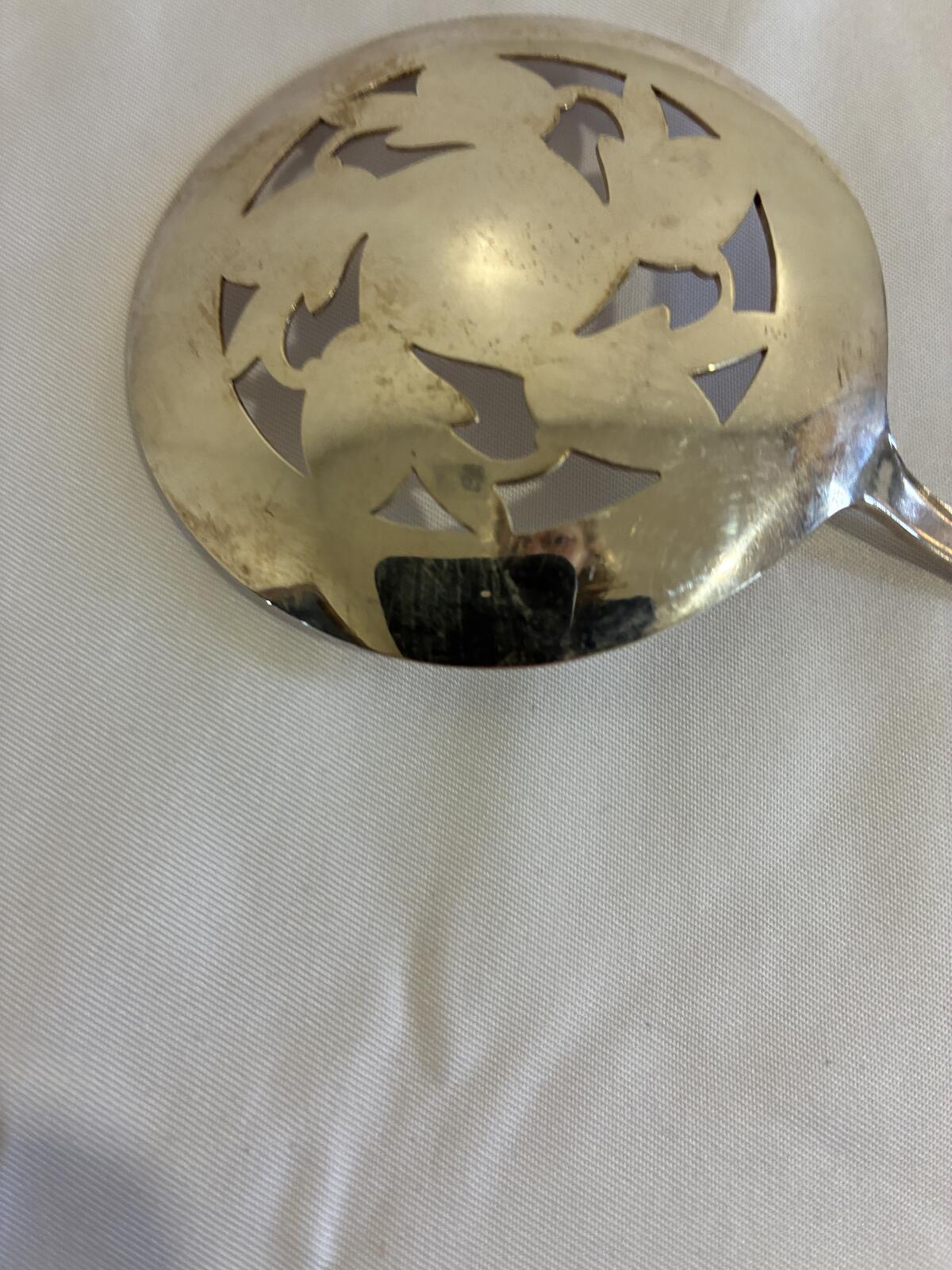 Vintage WM Rogers Tomato Server Spoon, Silverplate Pierced Serving Spoon