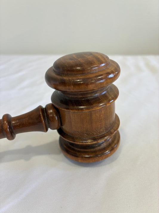 Vintage Wooden Judge's Gavel Hand Turned Wood Auctioneer Gavel Courtroom Decor