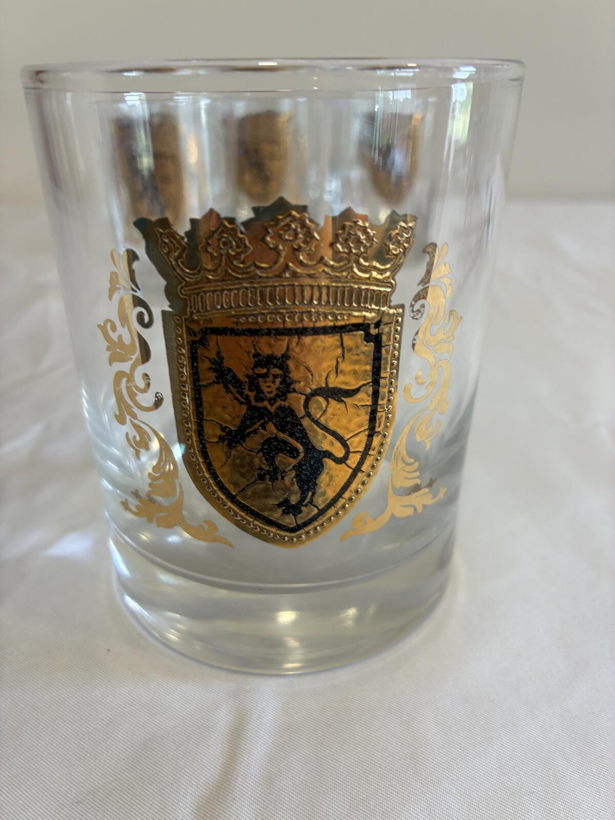 Vintage Gold Crest Lowball Glasses Set of 8, Mid Century Barware, Rocks Glasses, Cocktail Tumblers, Vintage Finds