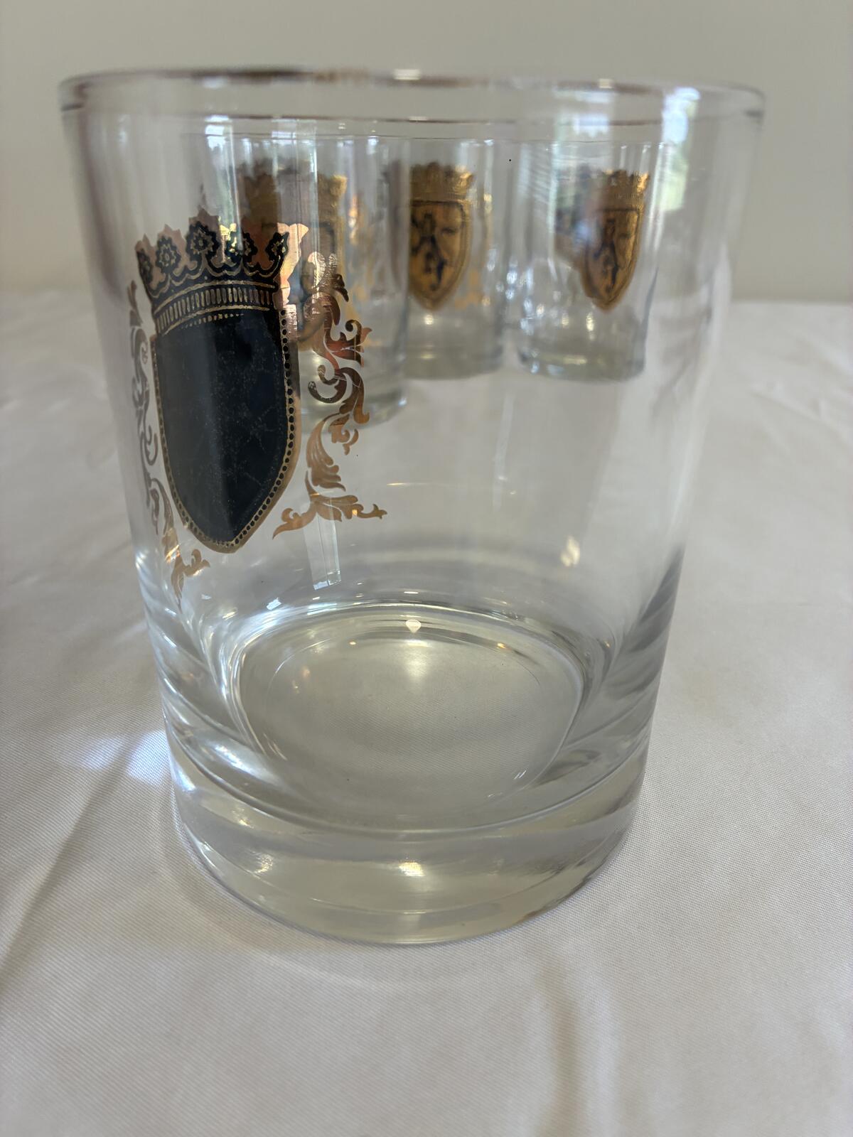 Vintage Gold Crest Lowball Glasses Set of 8, Mid Century Barware, Rocks Glasses, Cocktail Tumblers, Vintage Finds