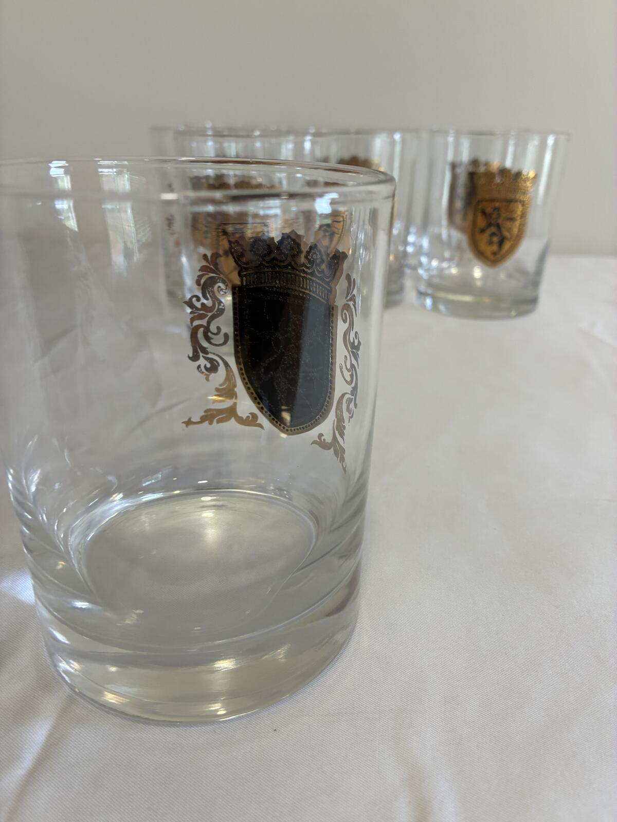 Vintage Gold Crest Lowball Glasses Set of 8, Mid Century Barware, Rocks Glasses, Cocktail Tumblers, Vintage Finds