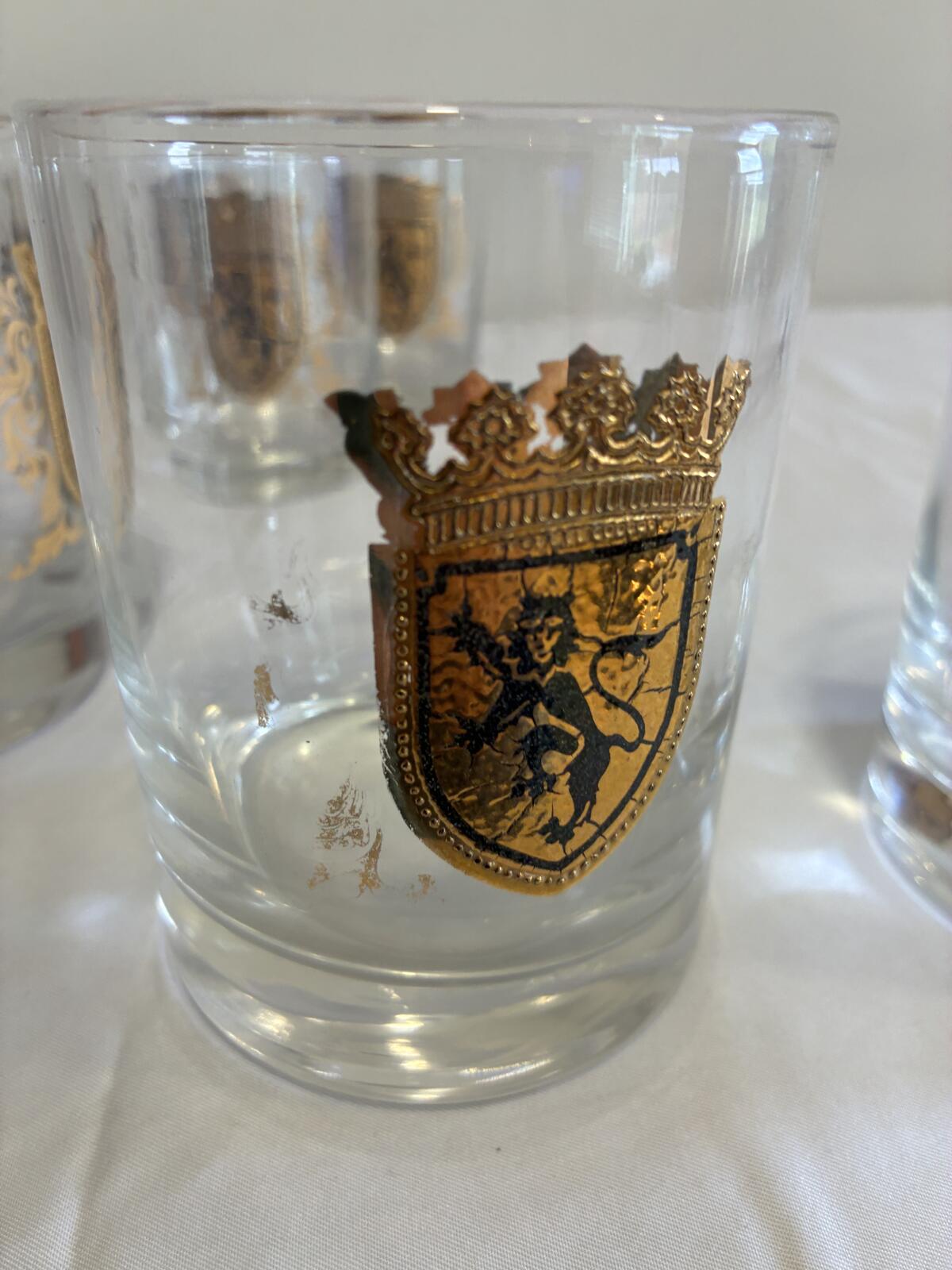 Vintage Gold Crest Lowball Glasses Set of 8, Mid Century Barware, Rocks Glasses, Cocktail Tumblers, Vintage Finds