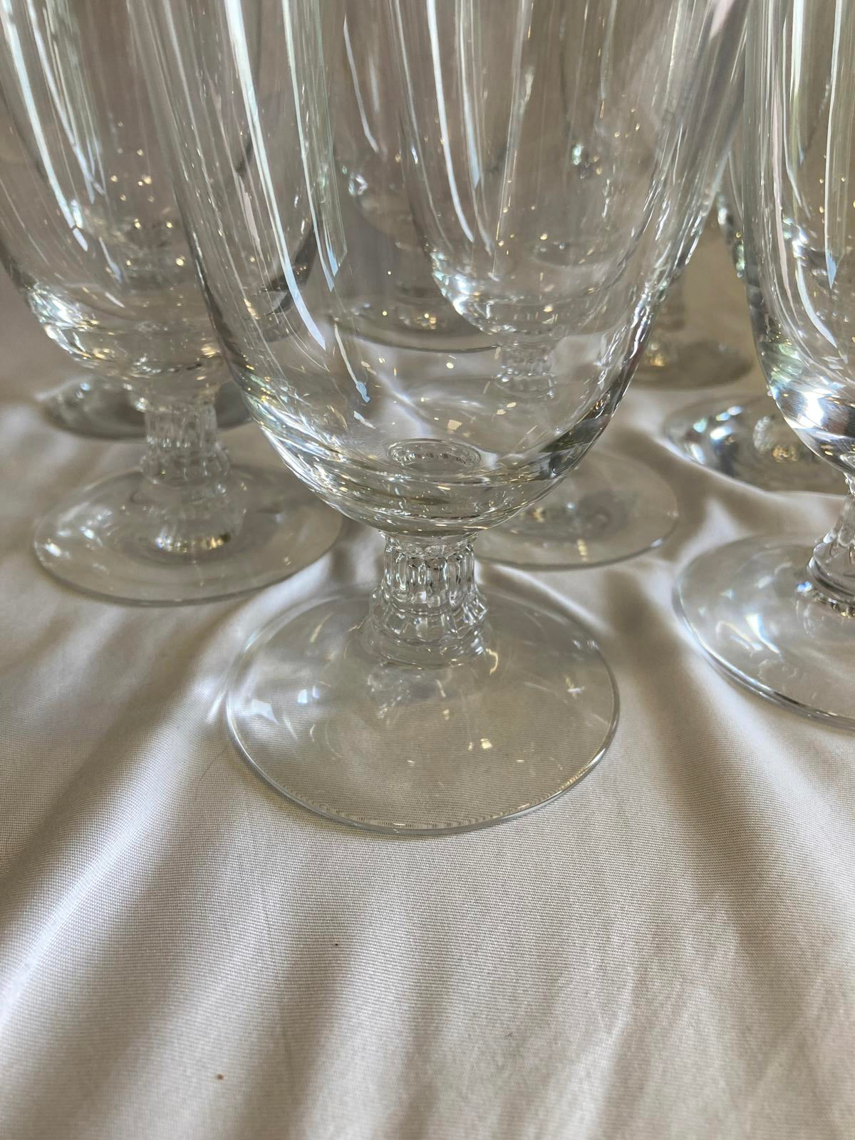 Vintage Fostoria Wedding Ring Glasses Set of 8, Platinum Rim Elegant Stemware