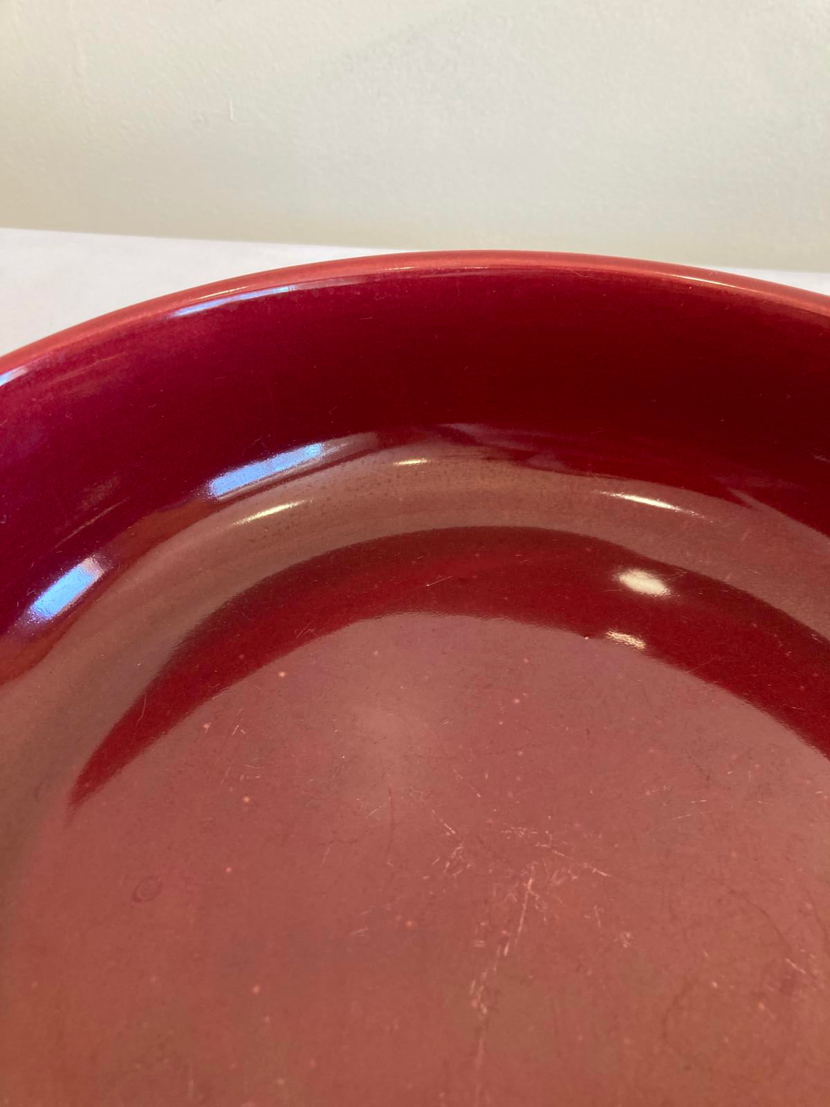 Vintage Bauer Pottery 8.75” Red Serving Bowl California Art Pottery