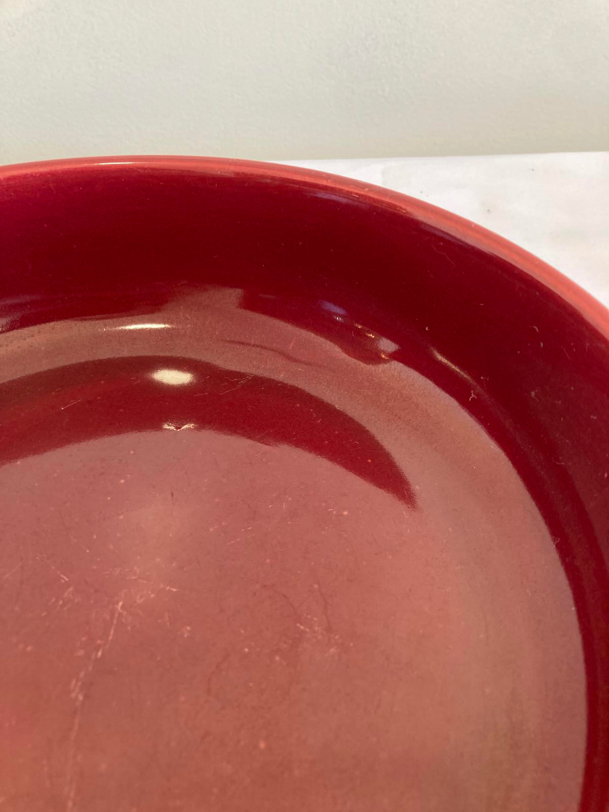 Vintage Bauer Pottery 8.75” Red Serving Bowl California Art Pottery