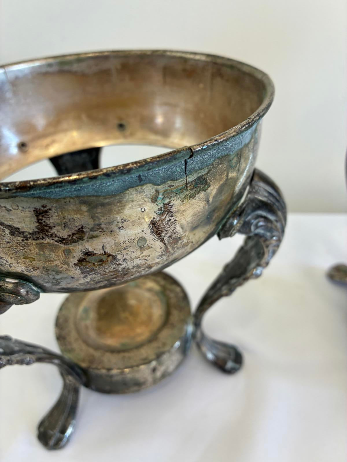 Vintage Glass Coffee Pots with Silverplate Holders Pair Victorian Style