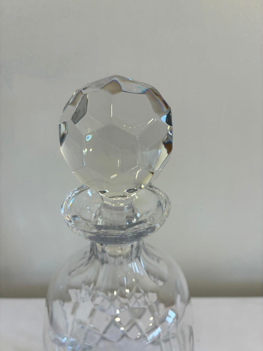 Vintage Cut Crystal Decanter Faceted Stopper Barware