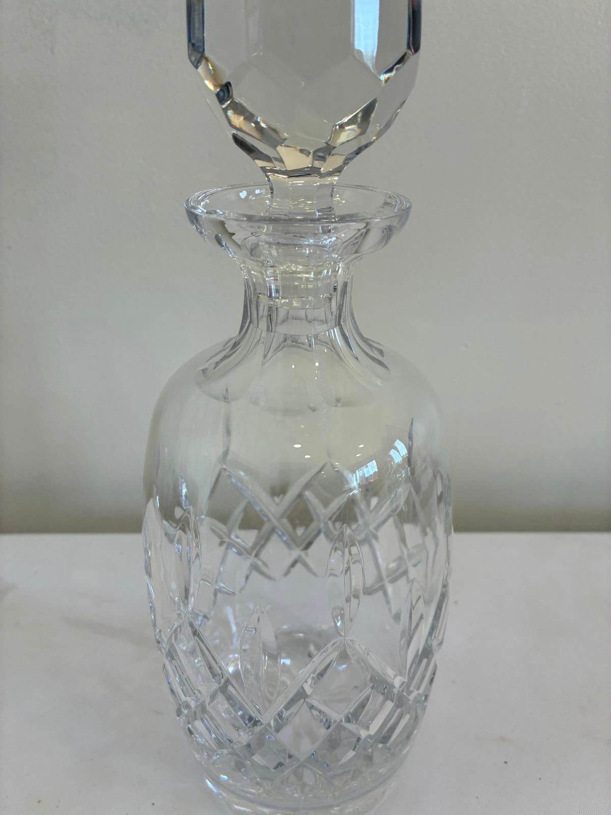 Vintage Cut Crystal Decanter Faceted Stopper Barware