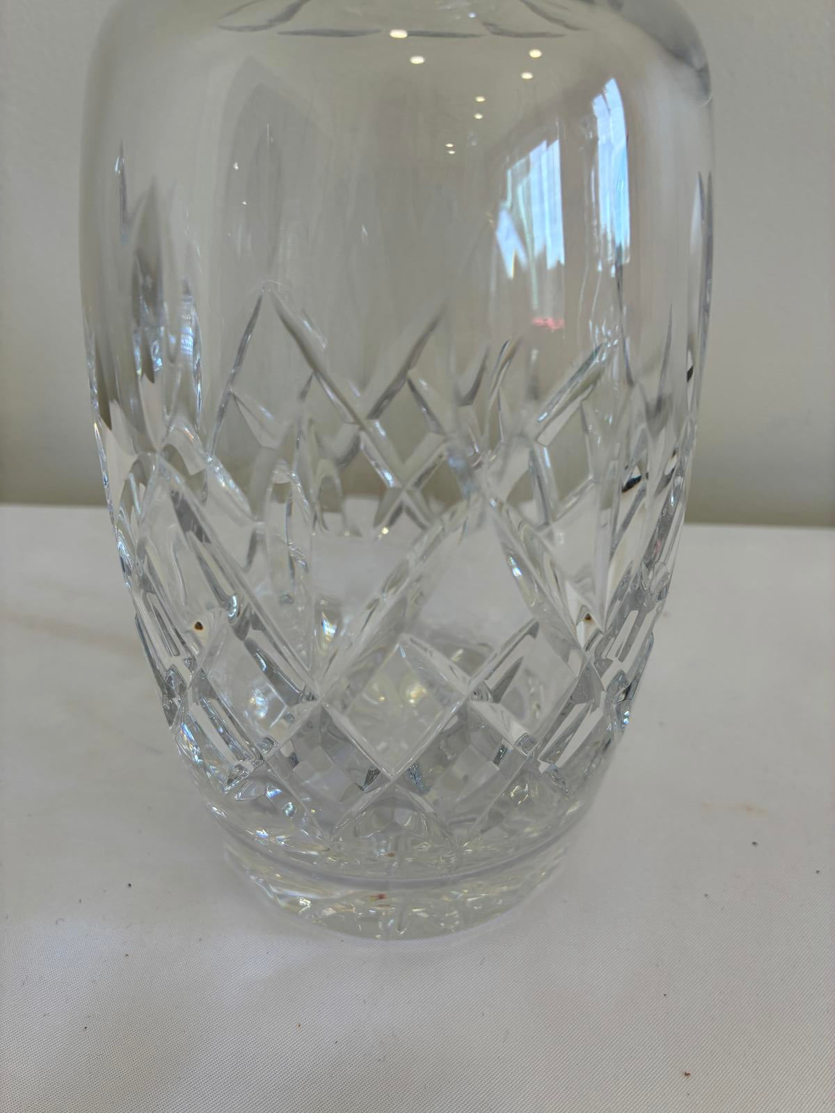 Vintage Cut Crystal Decanter Faceted Stopper Barware