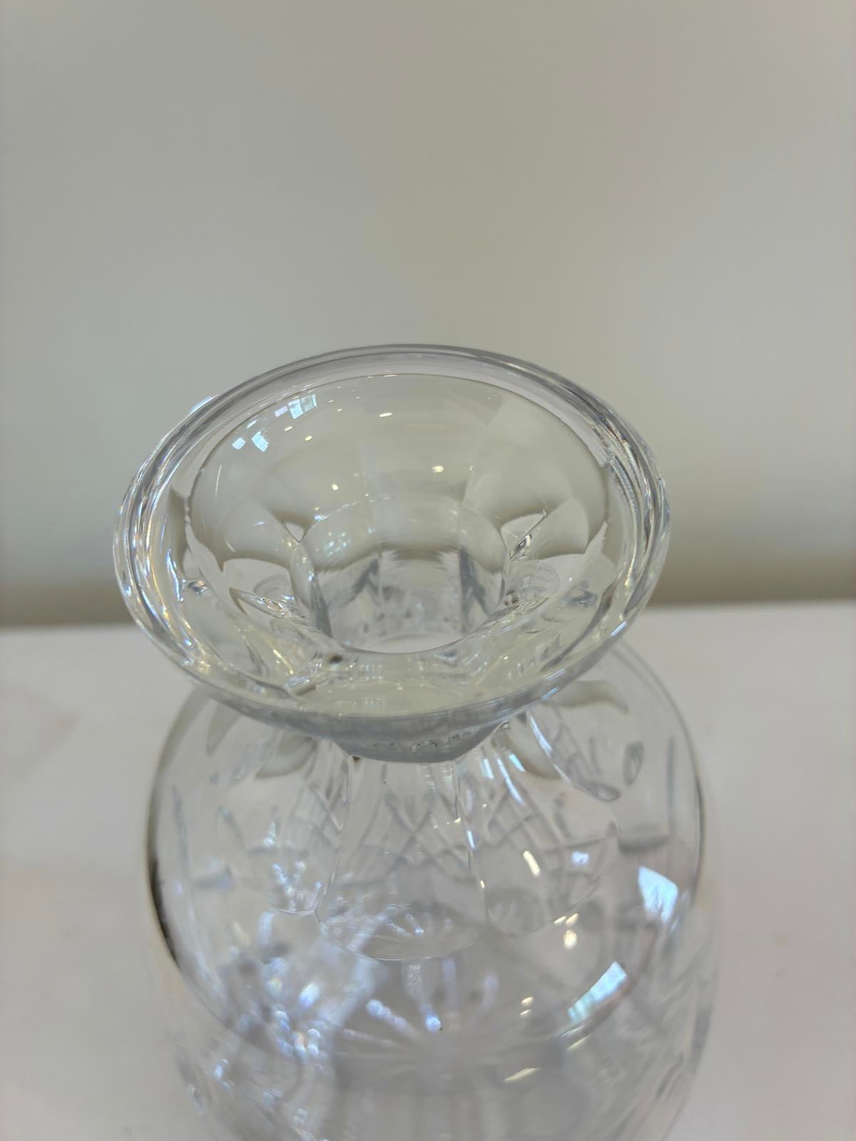 Vintage Cut Crystal Decanter Faceted Stopper Barware