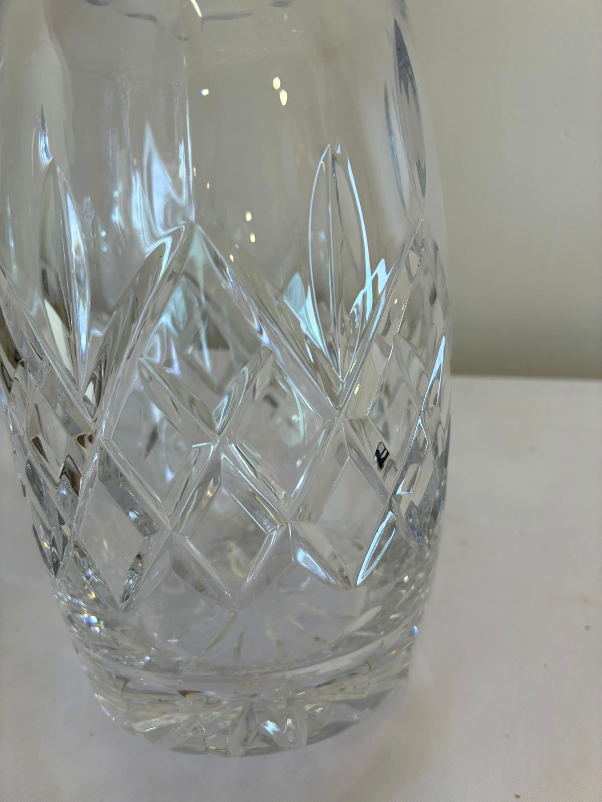 Vintage Cut Crystal Decanter Faceted Stopper Barware