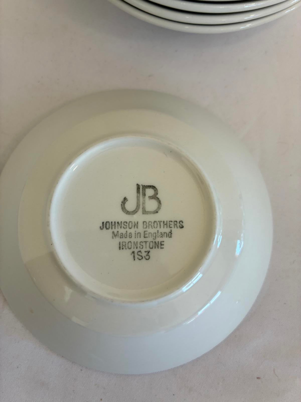 Johnson Bros England White Ironstone 5" Bowls Set of 9 Vintage Finds