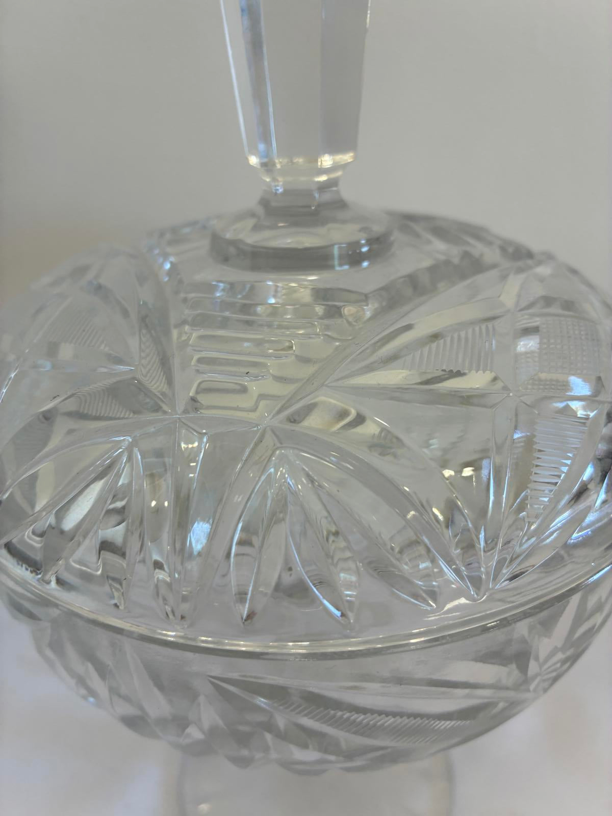 Vintage Cut Crystal Pedestal Candy Dish with Lid Elegant Glass Vintage Finds