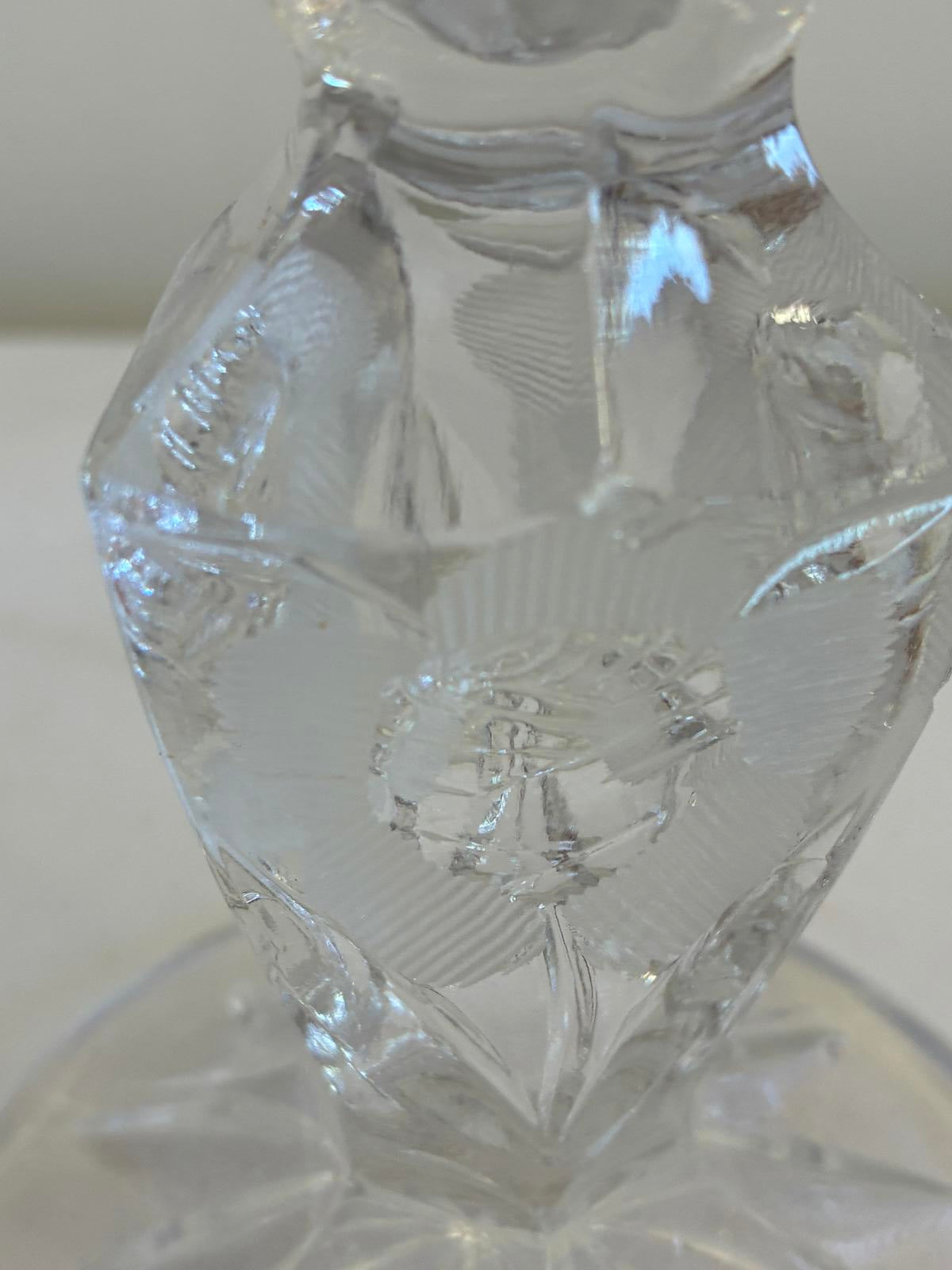 Rosa Di Roma Crystal Candle Holders Made in Italy Set of 2 Vintage Finds