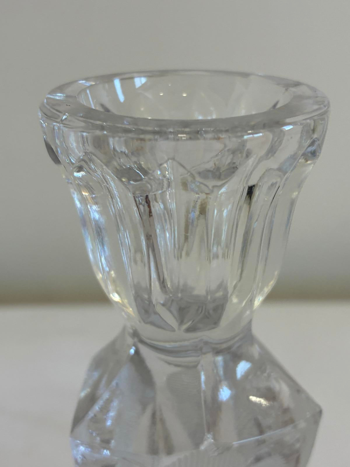 Rosa Di Roma Crystal Candle Holders Made in Italy Set of 2 Vintage Finds