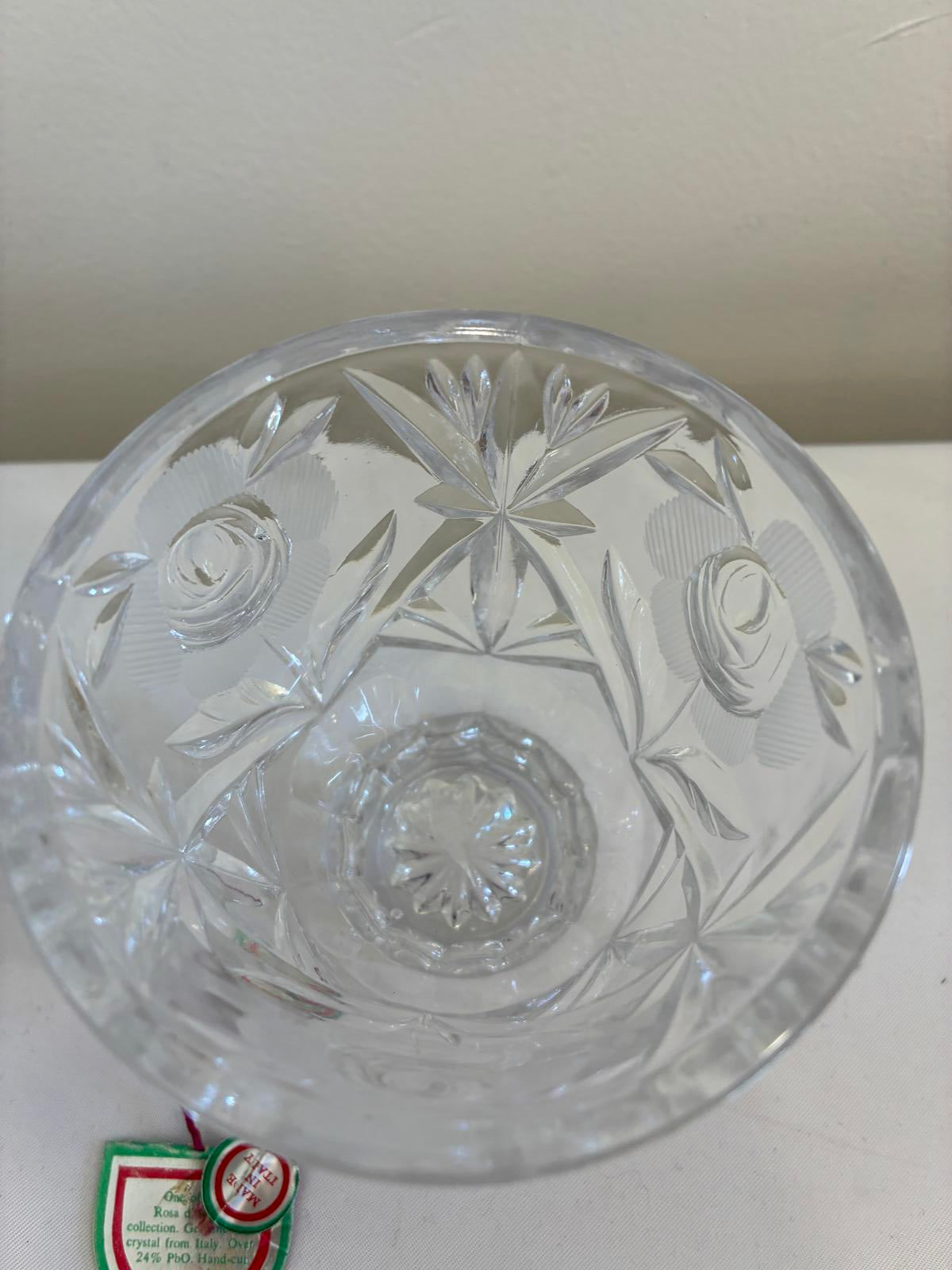 Rosa Di Roma Crystal Creamer and Sugar Set Made in Italy Vintage Finds