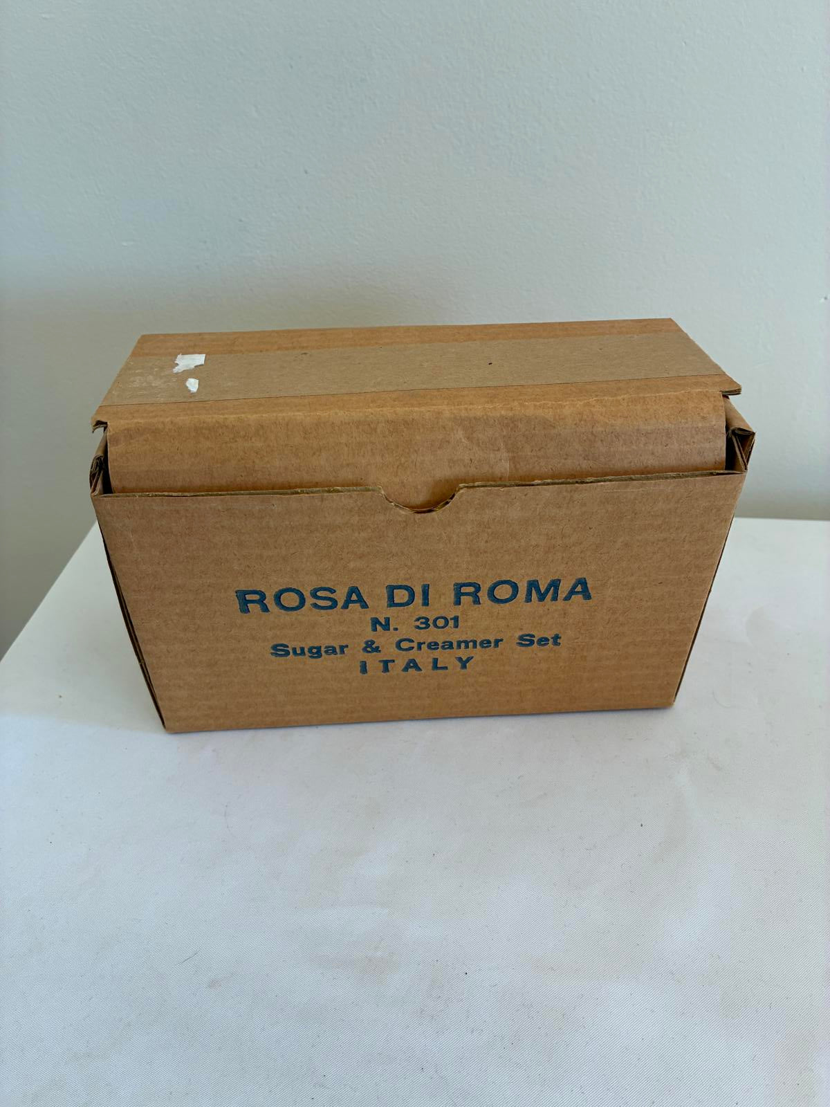 Rosa Di Roma Crystal Creamer and Sugar Set Made in Italy Vintage Finds