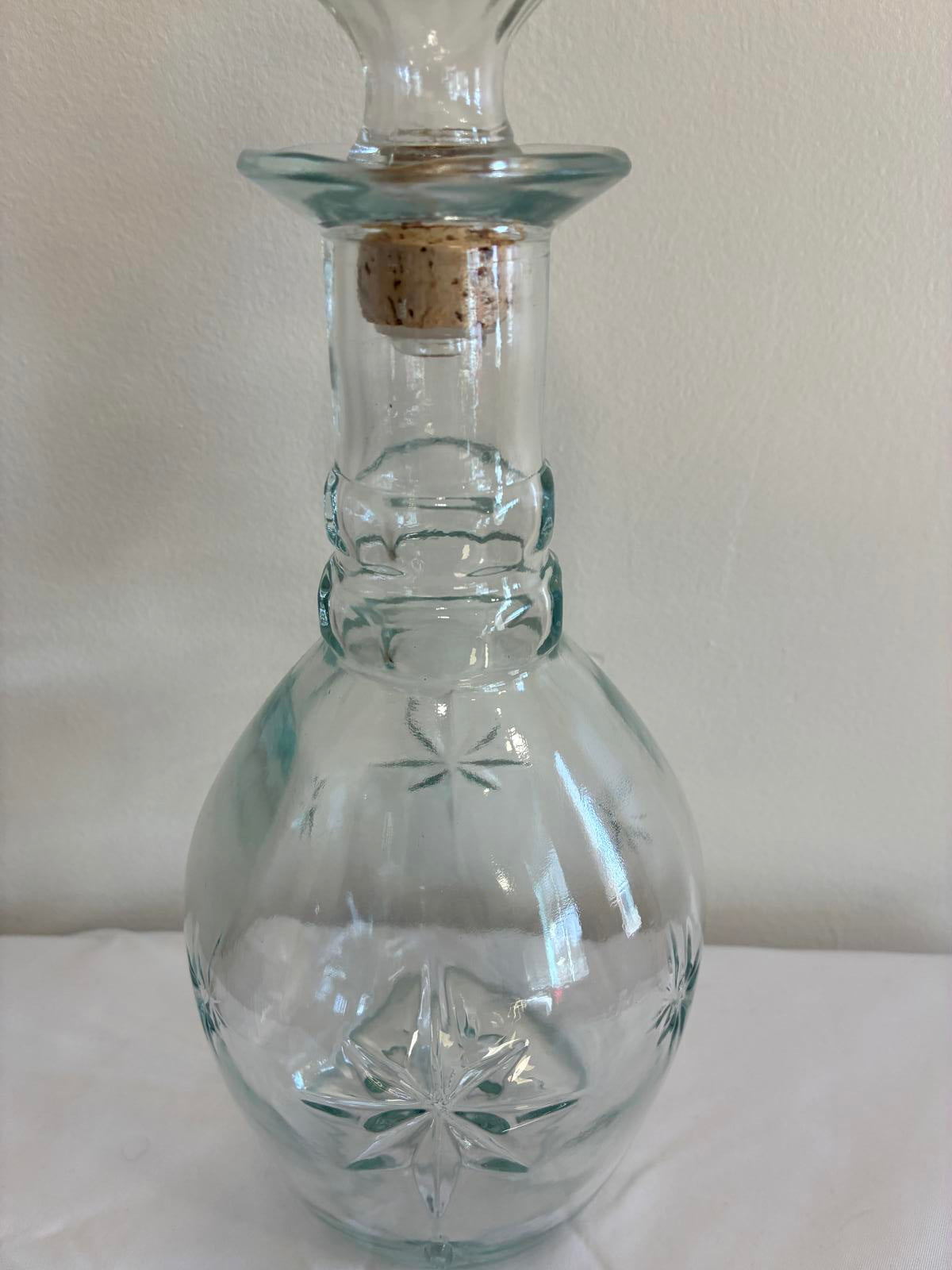 Vintage Cut Glass Decanter with Stopper Starburst Pattern Vintage Finds