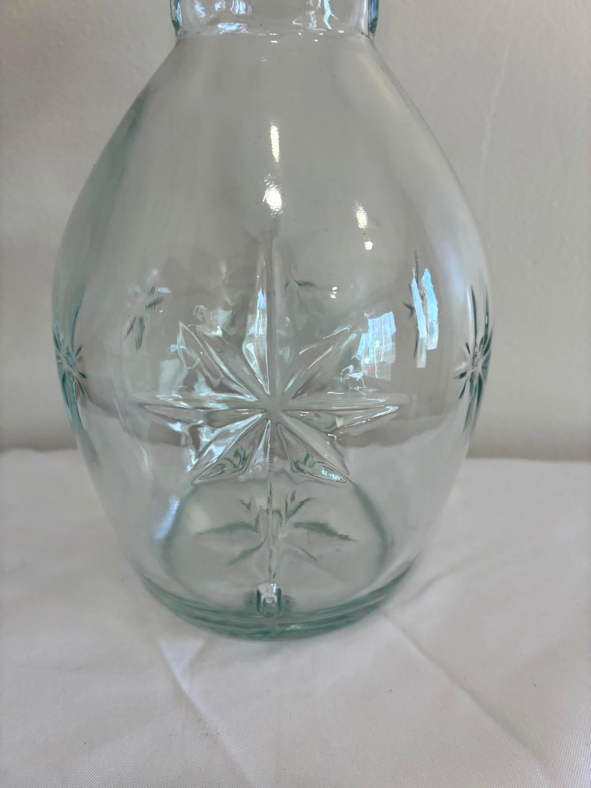 Vintage Cut Glass Decanter with Stopper Starburst Pattern Vintage Finds