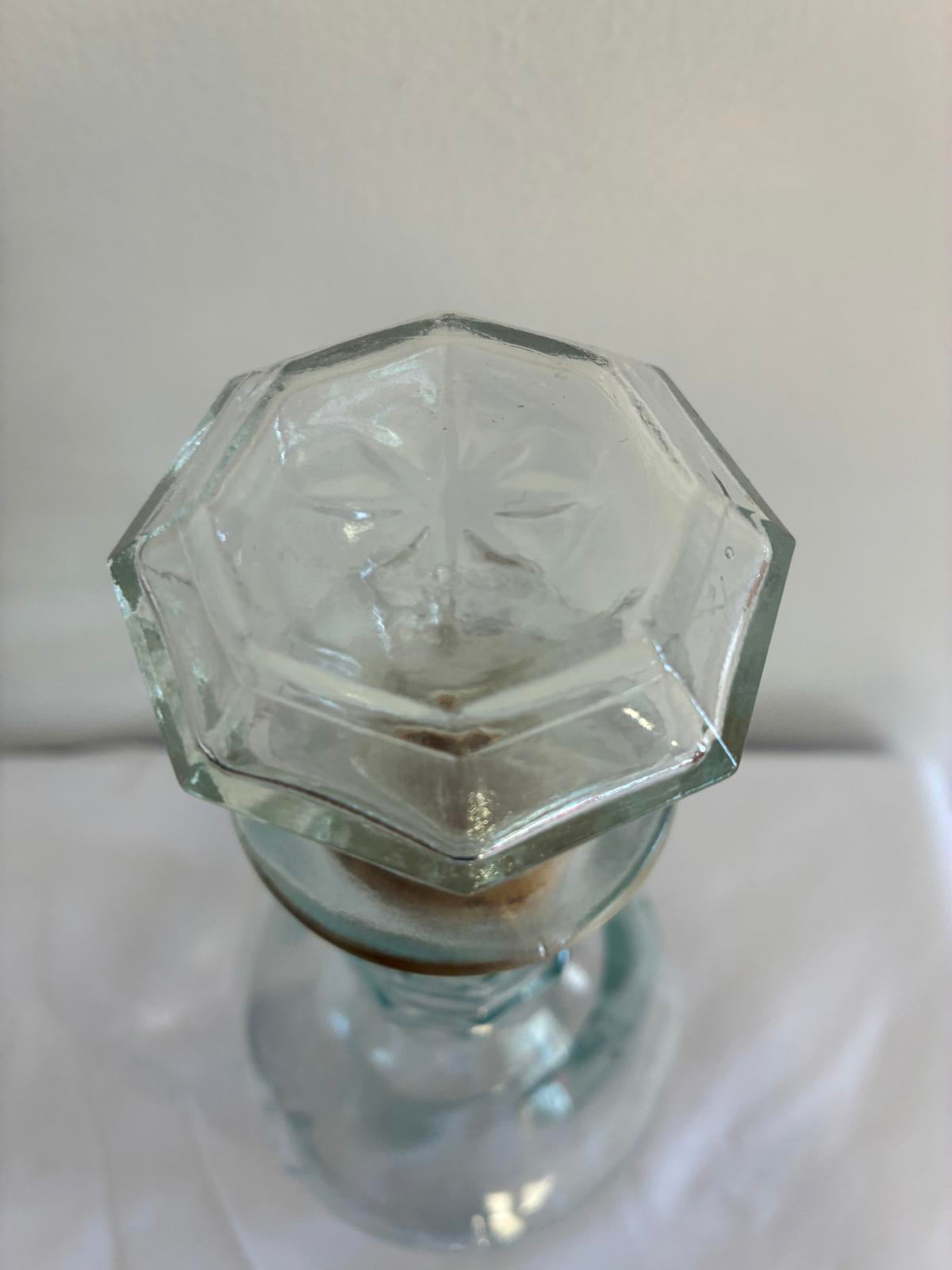 Vintage Cut Glass Decanter with Stopper Starburst Pattern Vintage Finds