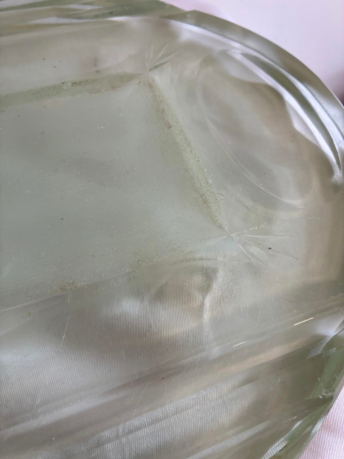 Vintage Green Glass Desk Organizer Tray, Art Deco Office Catchall Vanity Tray