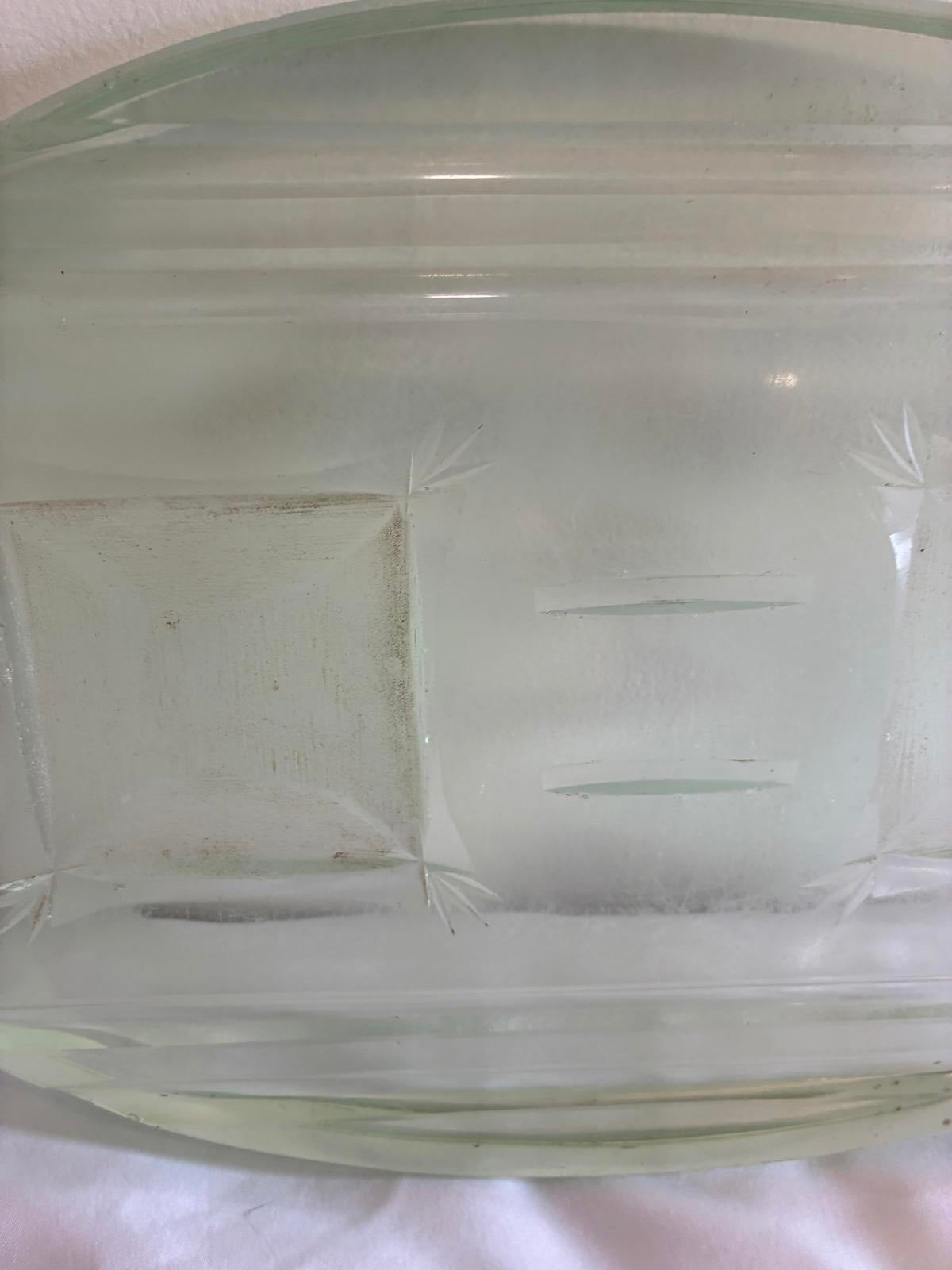 Vintage Green Glass Desk Organizer Tray, Art Deco Office Catchall Vanity Tray