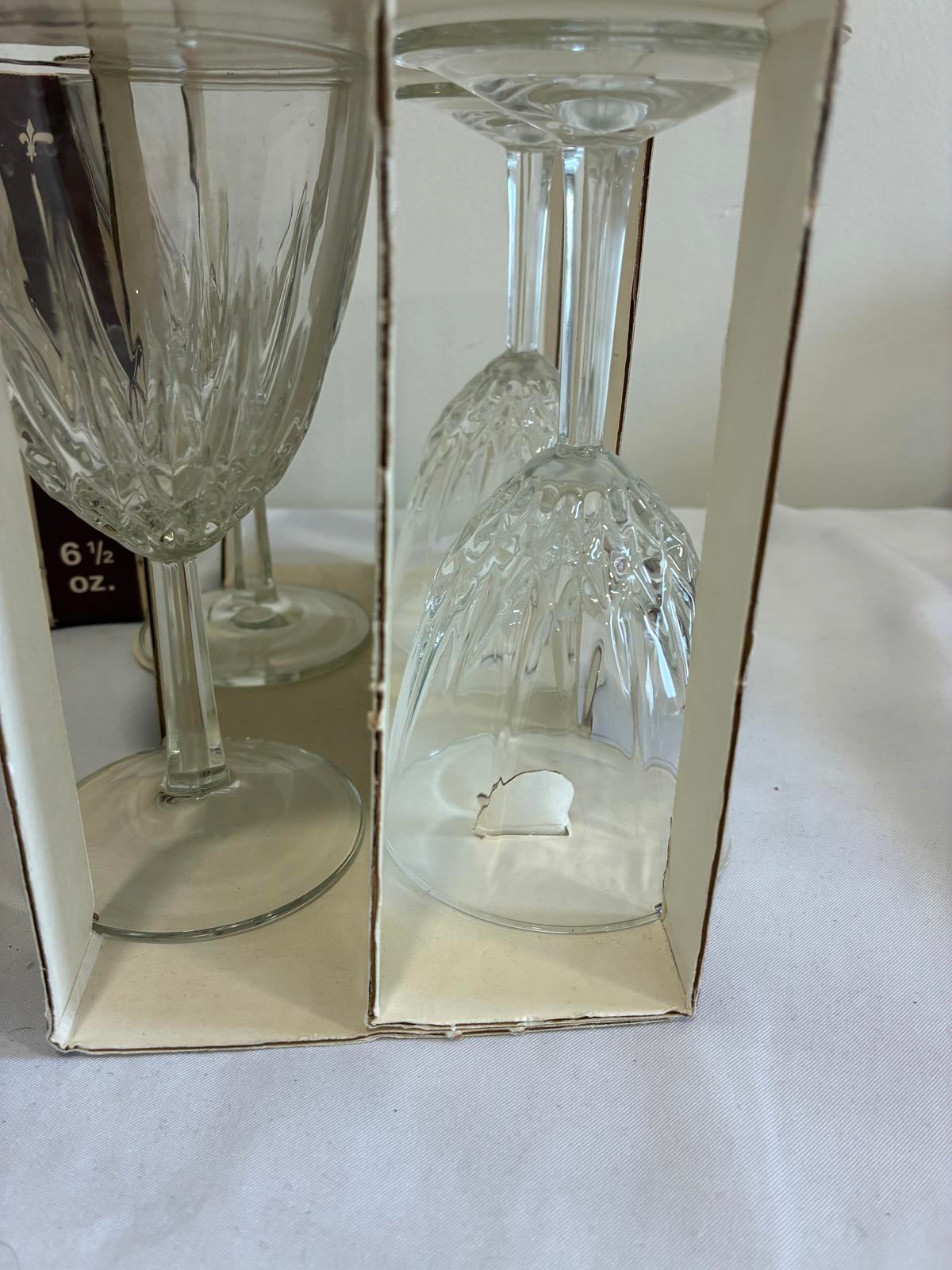 Vintage Diamant by Durand Wine Glasses Set of 8 French Crystal with Original Box