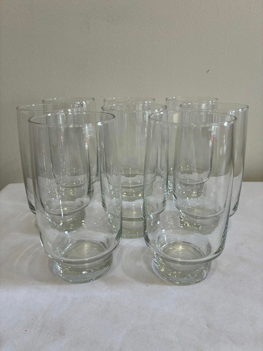 Vintage Arcoroc France Tivoli 16oz. Clear Glass Tumbler, set of 8