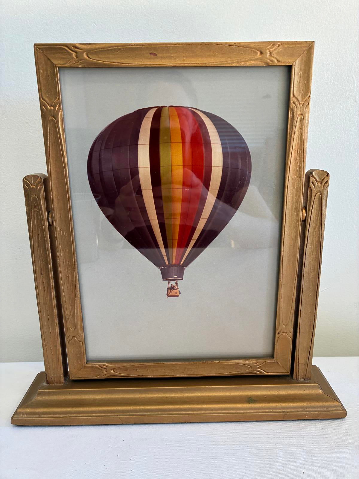 Vintage Art Deco Swing Picture Frame, Gold Tone Tabletop Frame