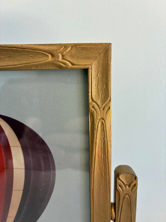 Vintage Art Deco Swing Picture Frame, Gold Tone Tabletop Frame