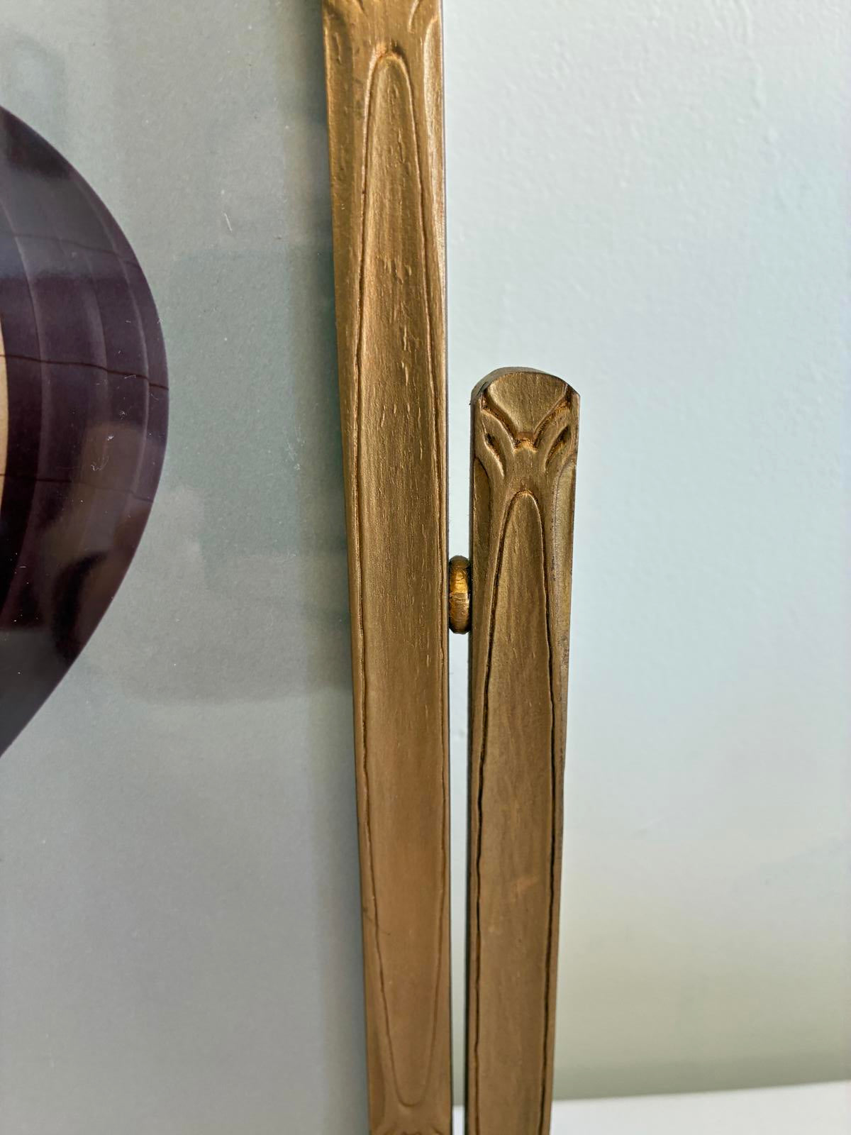 Vintage Art Deco Swing Picture Frame, Gold Tone Tabletop Frame