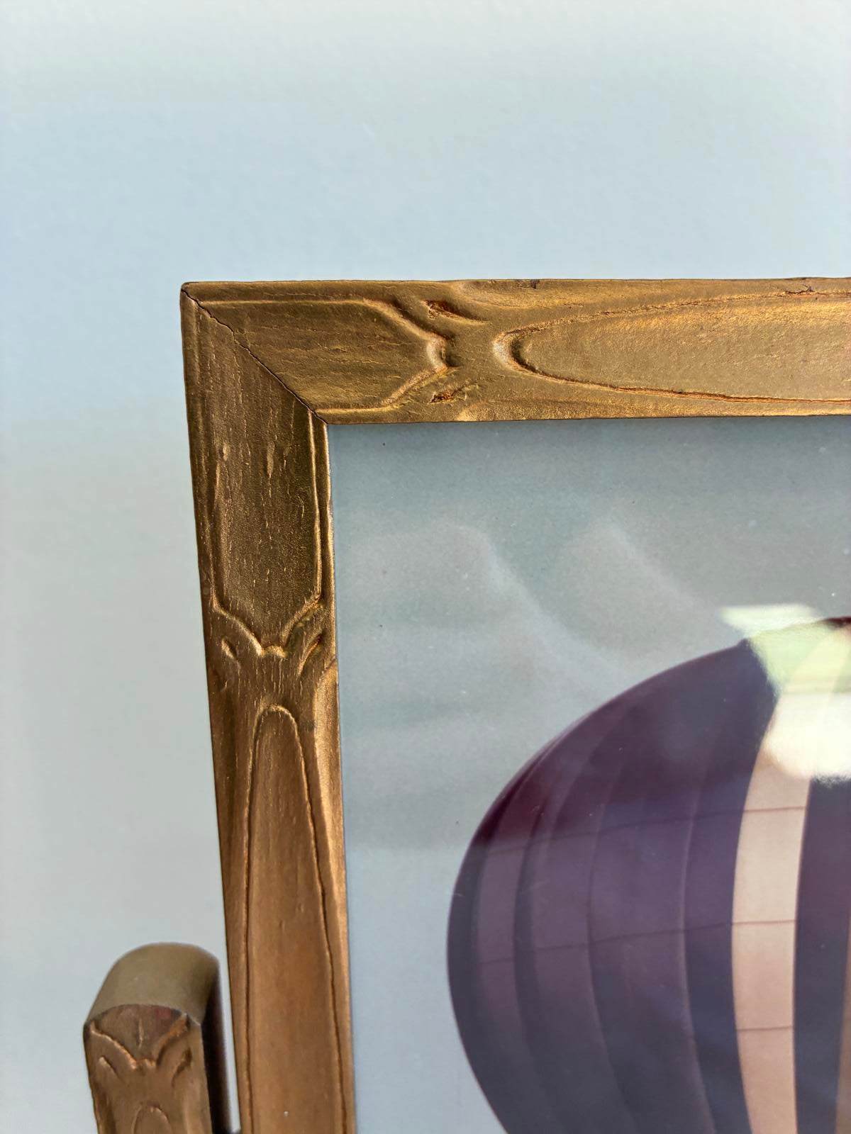 Vintage Art Deco Swing Picture Frame, Gold Tone Tabletop Frame